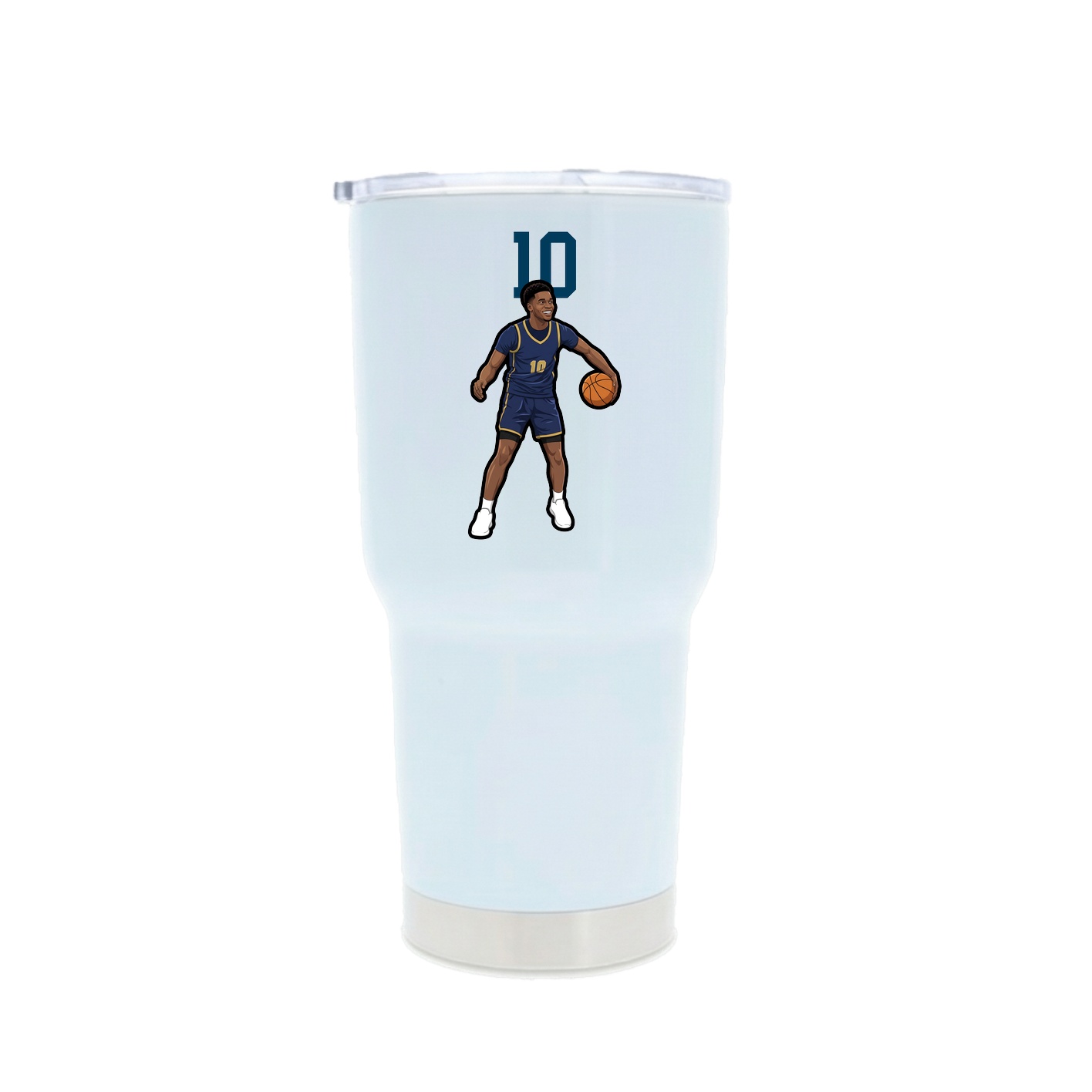 30oz Stainless Steel Tumbler — Number Top in White