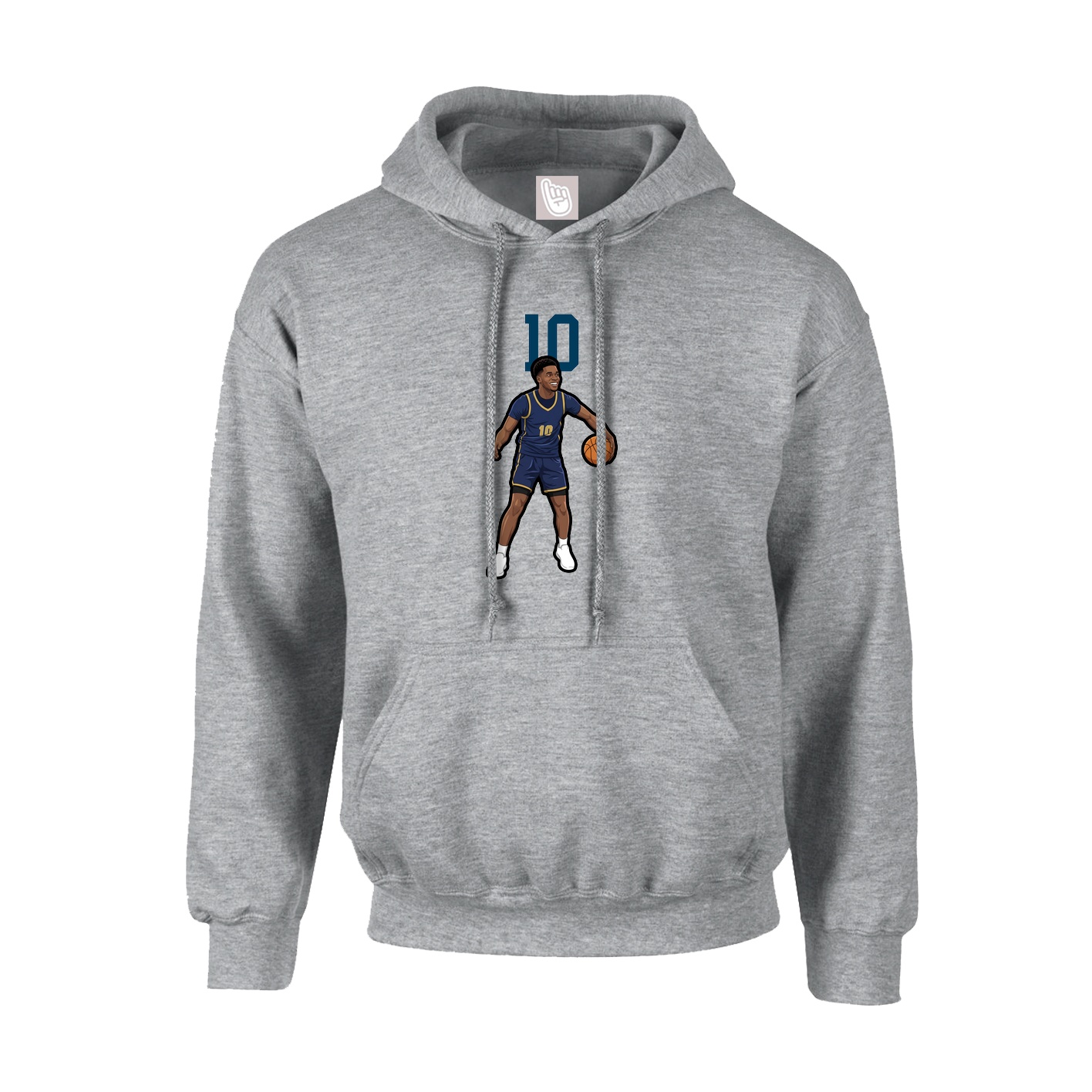 Hoodie — Number Top in Grey