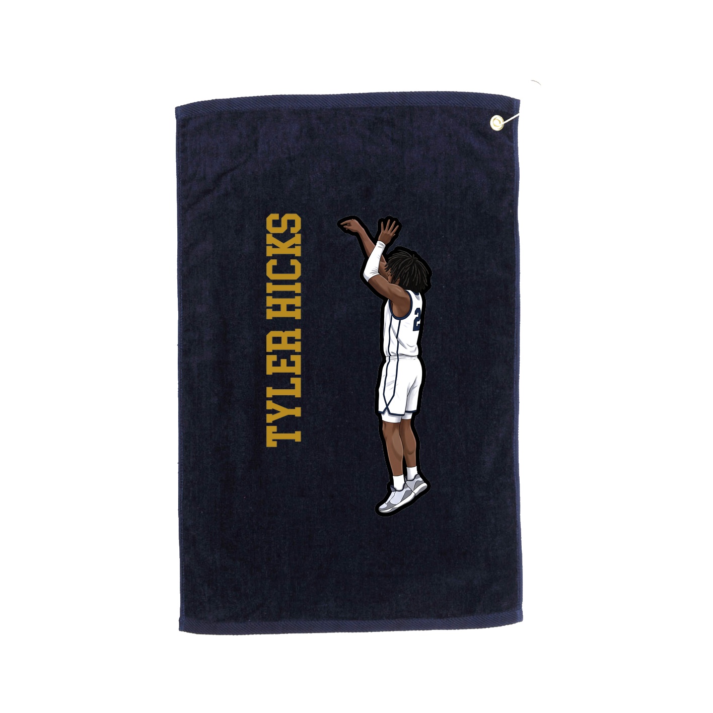 Golf Towel — Name Vertical in Navy