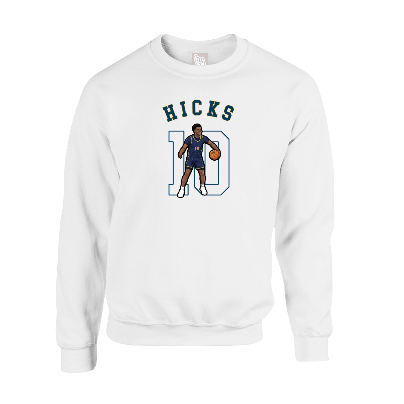 Fleece Crew — Shirsey Arch in White
