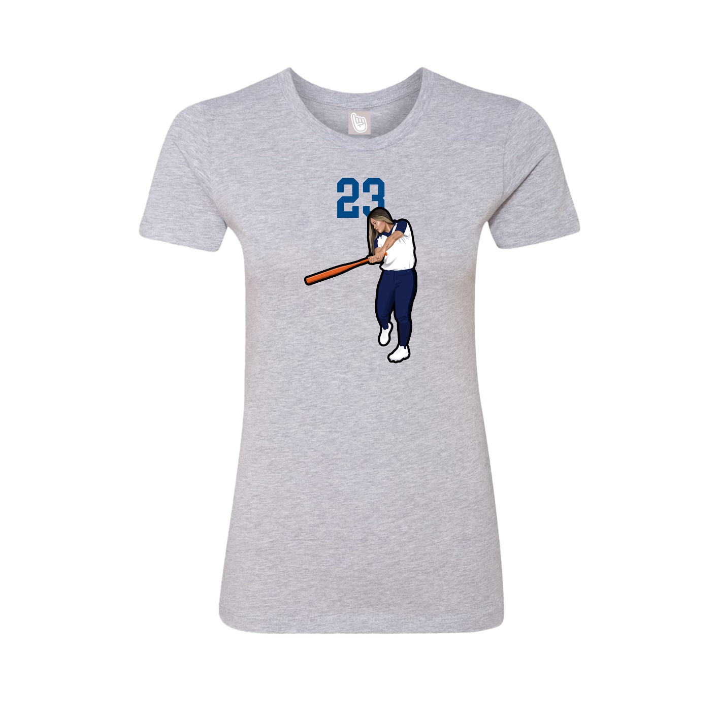 Fitted Women's Tee — Number Top in Grey