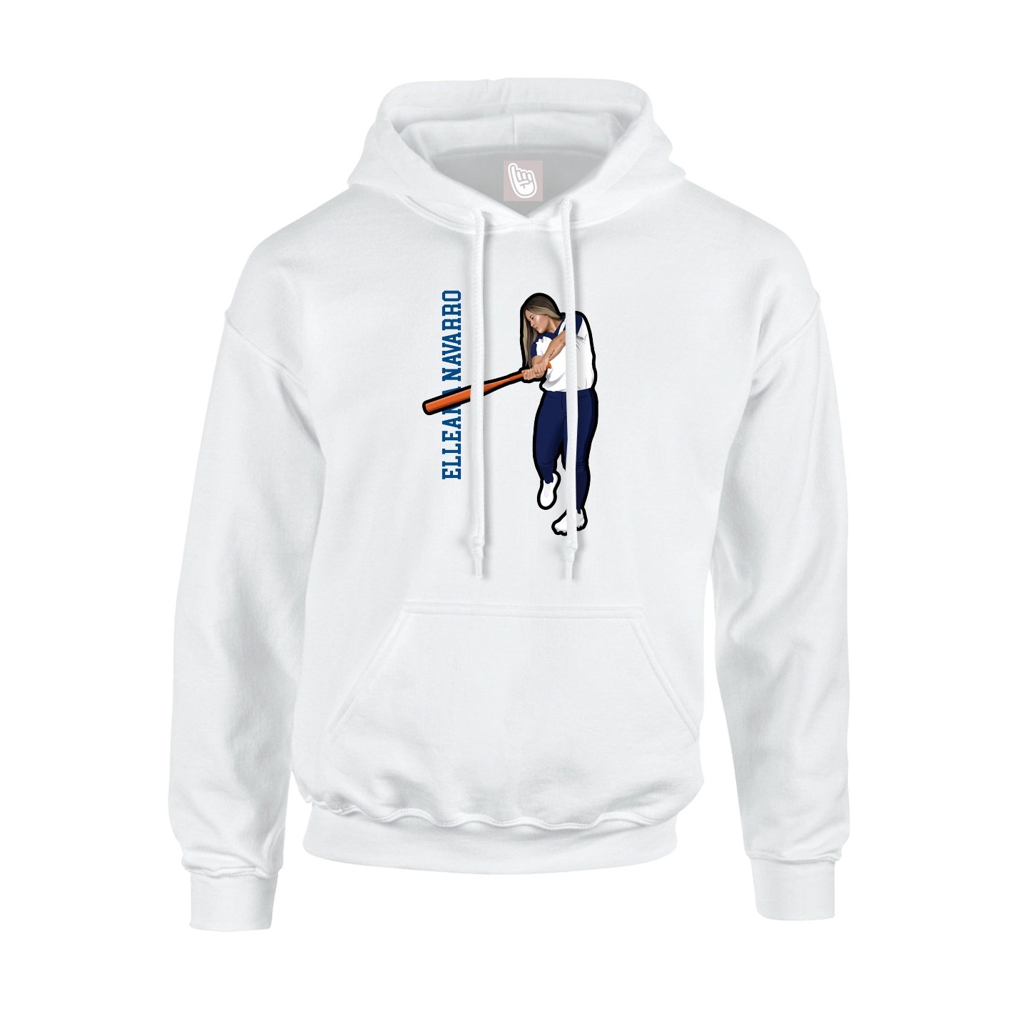 Hoodie — Name Vertical in White