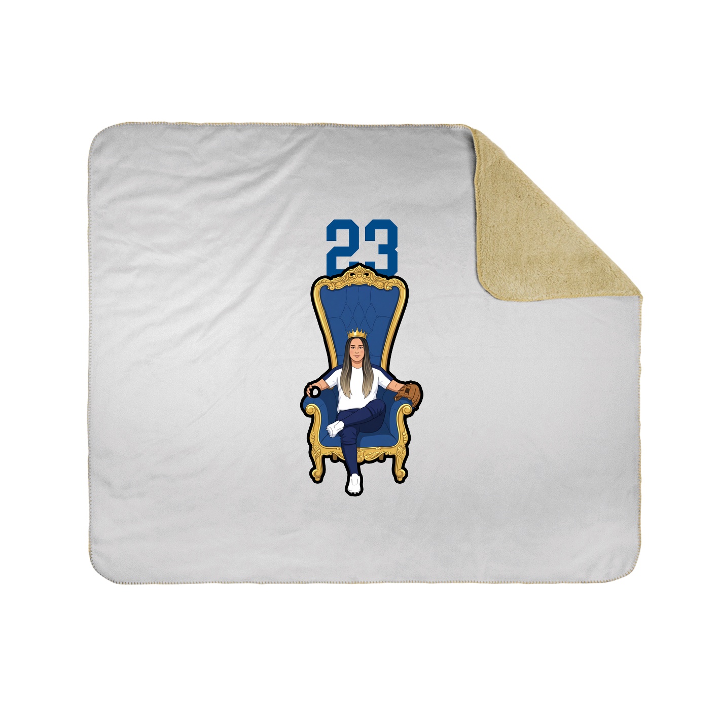 Throw Blanket — Number Top in White