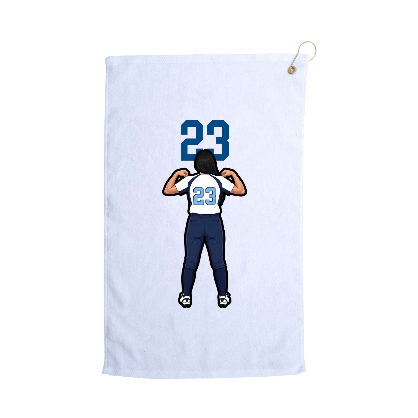Golf Towel — Number Top in White