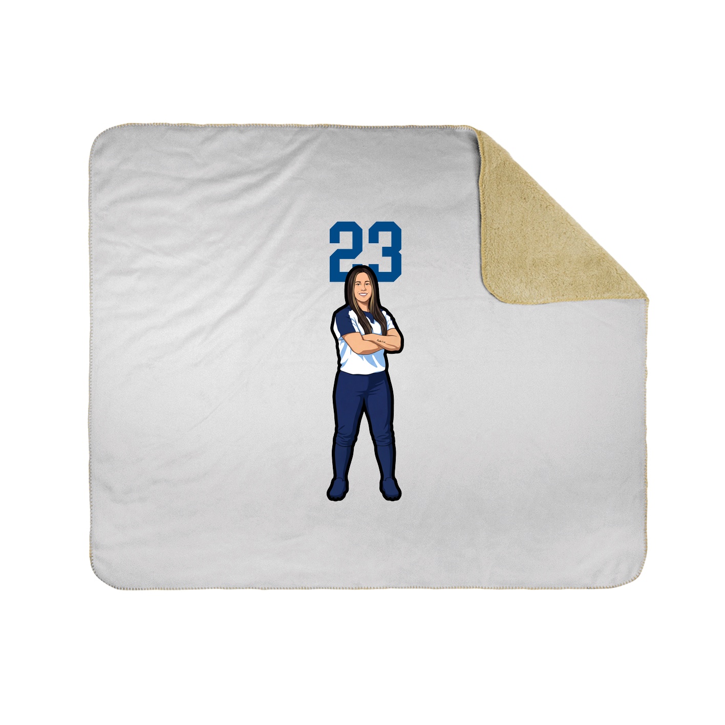 Throw Blanket — Number Top in White