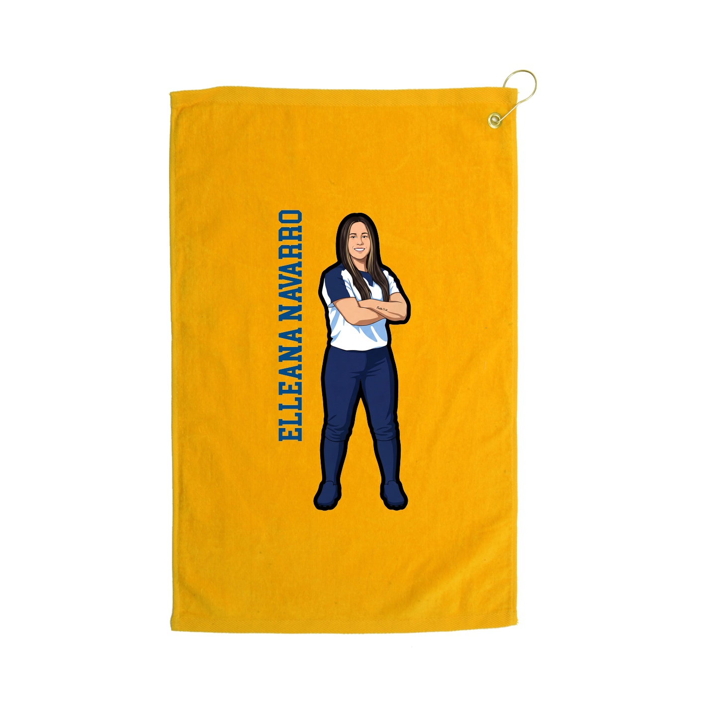 Golf Towel — Name Vertical in Gold