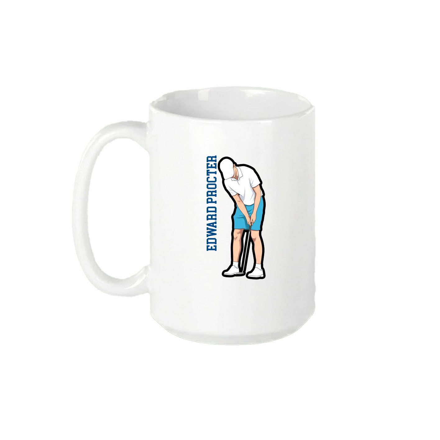15oz Coffee Mug — Name Vertical in White