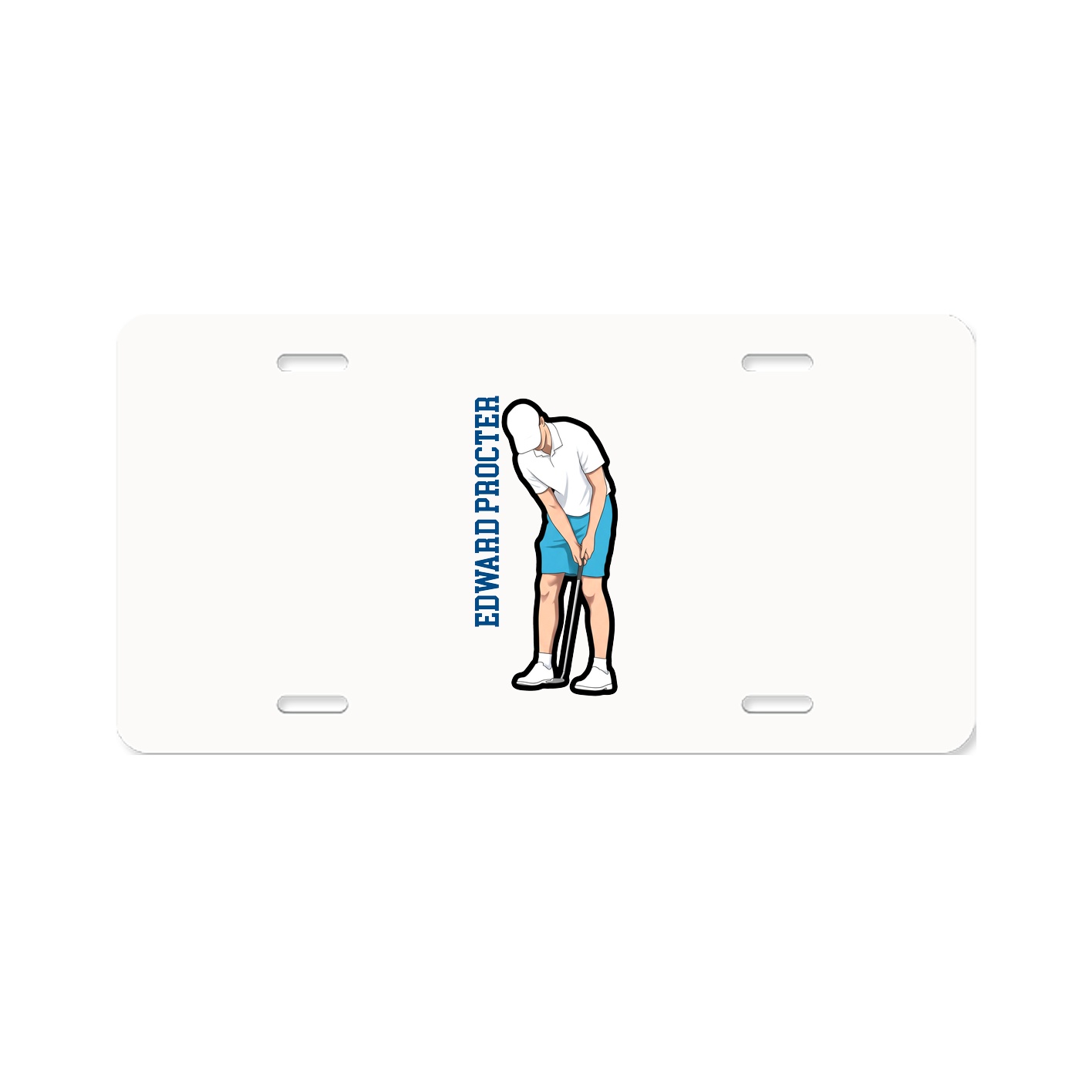 License Plate — Name Vertical in Classic