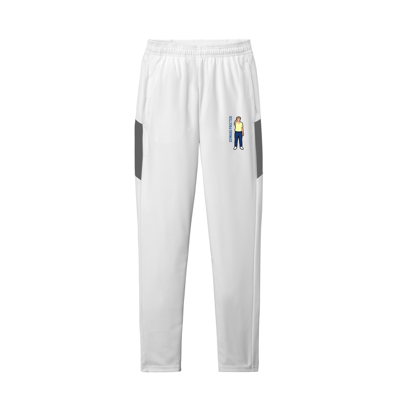 Team Travel Pant — Name Vertical in White/Grey