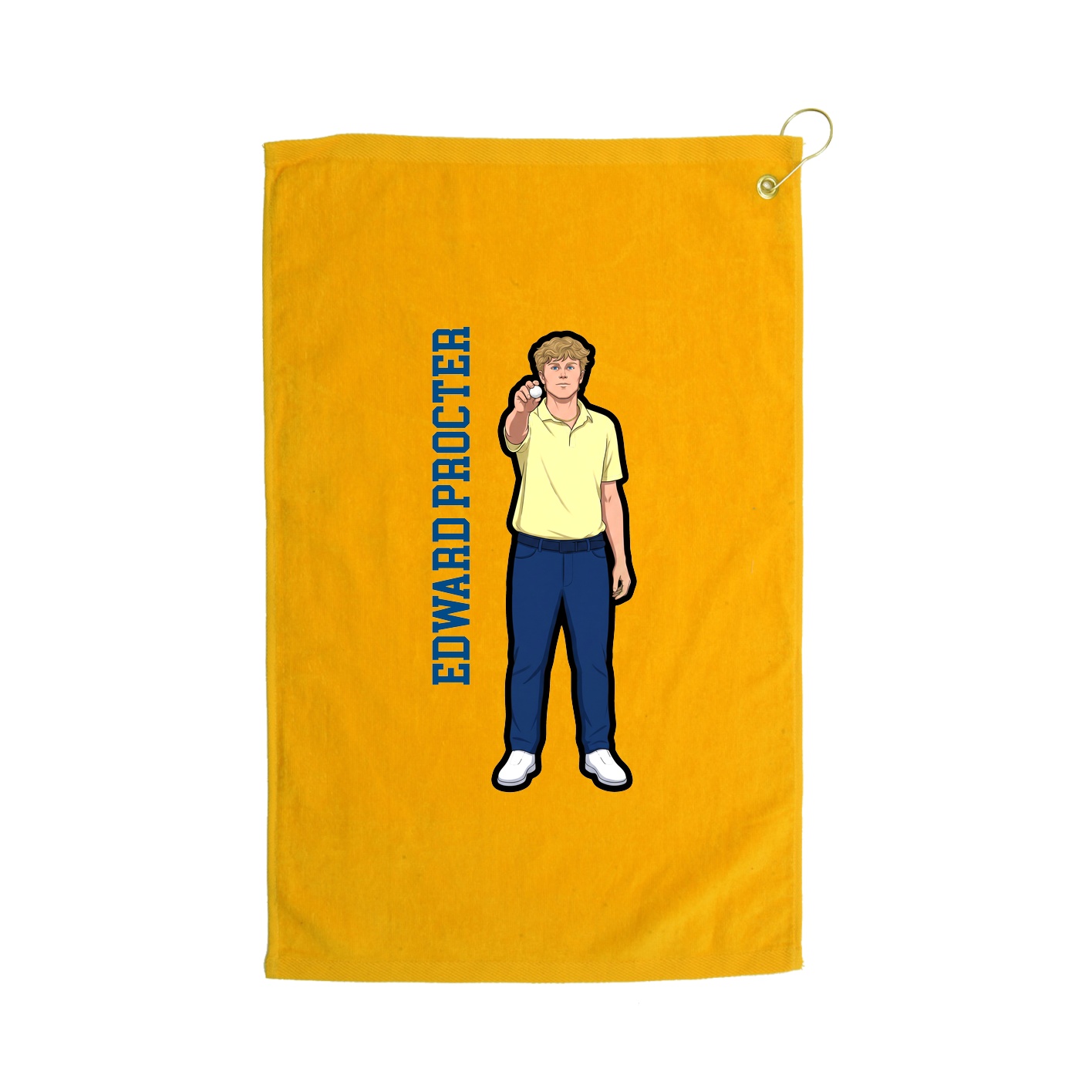Golf Towel — Name Vertical in Gold