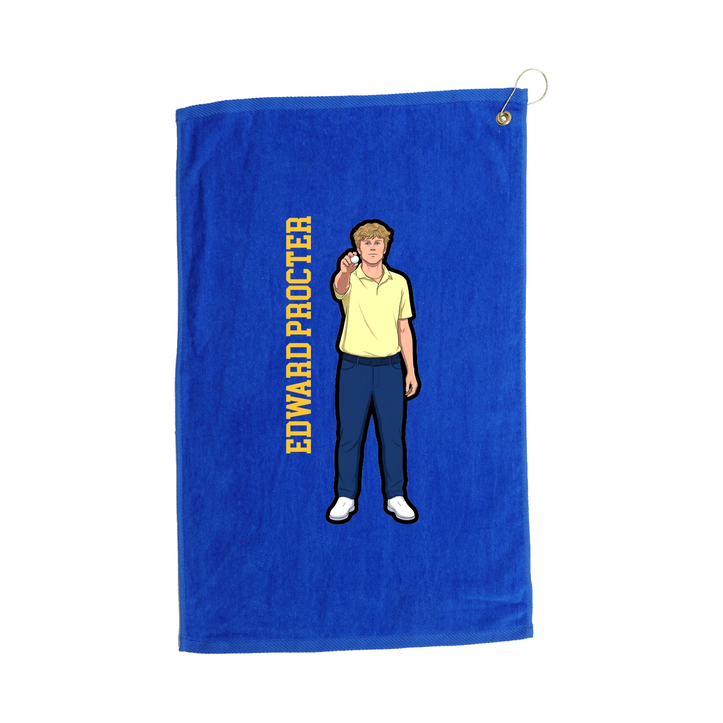 Golf Towel — Name Vertical in Royal