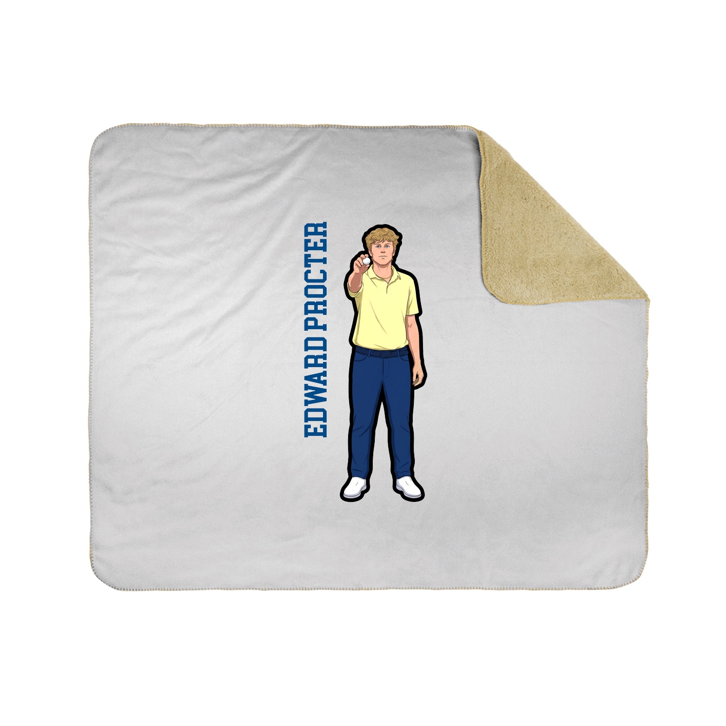 Throw Blanket — Name Vertical in White