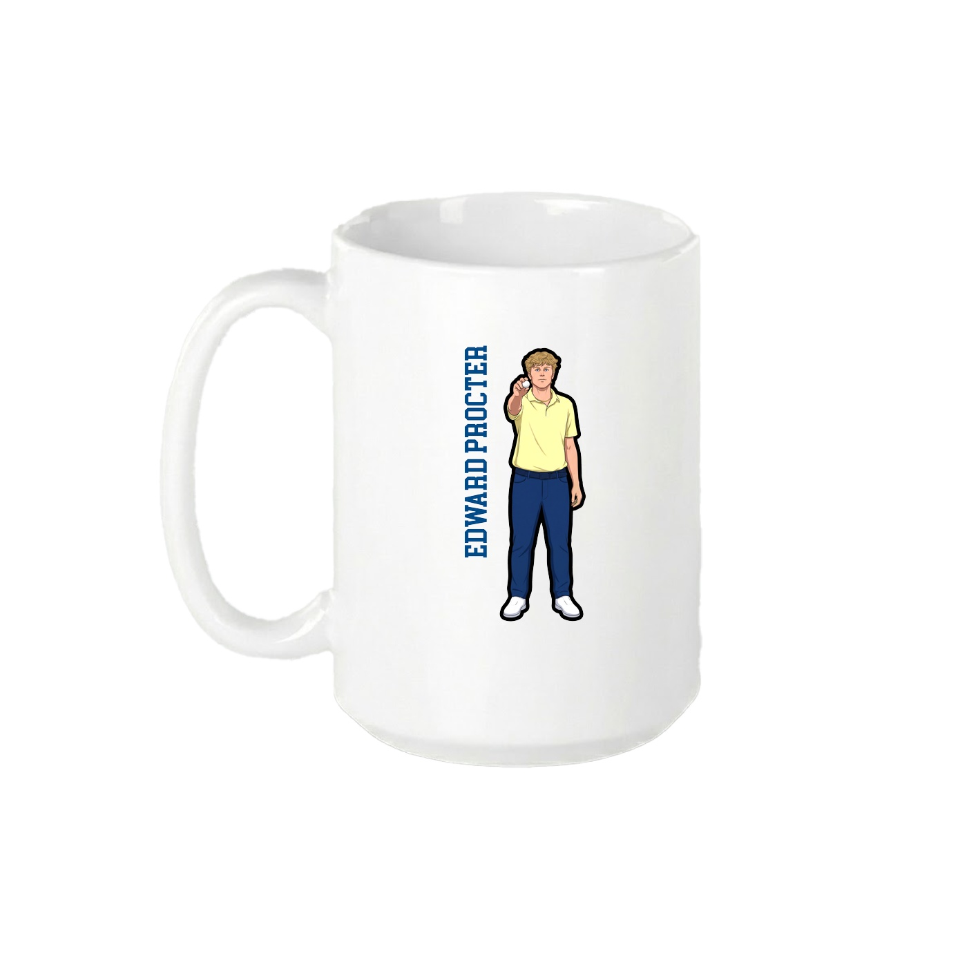 15oz Coffee Mug — Name Vertical in White