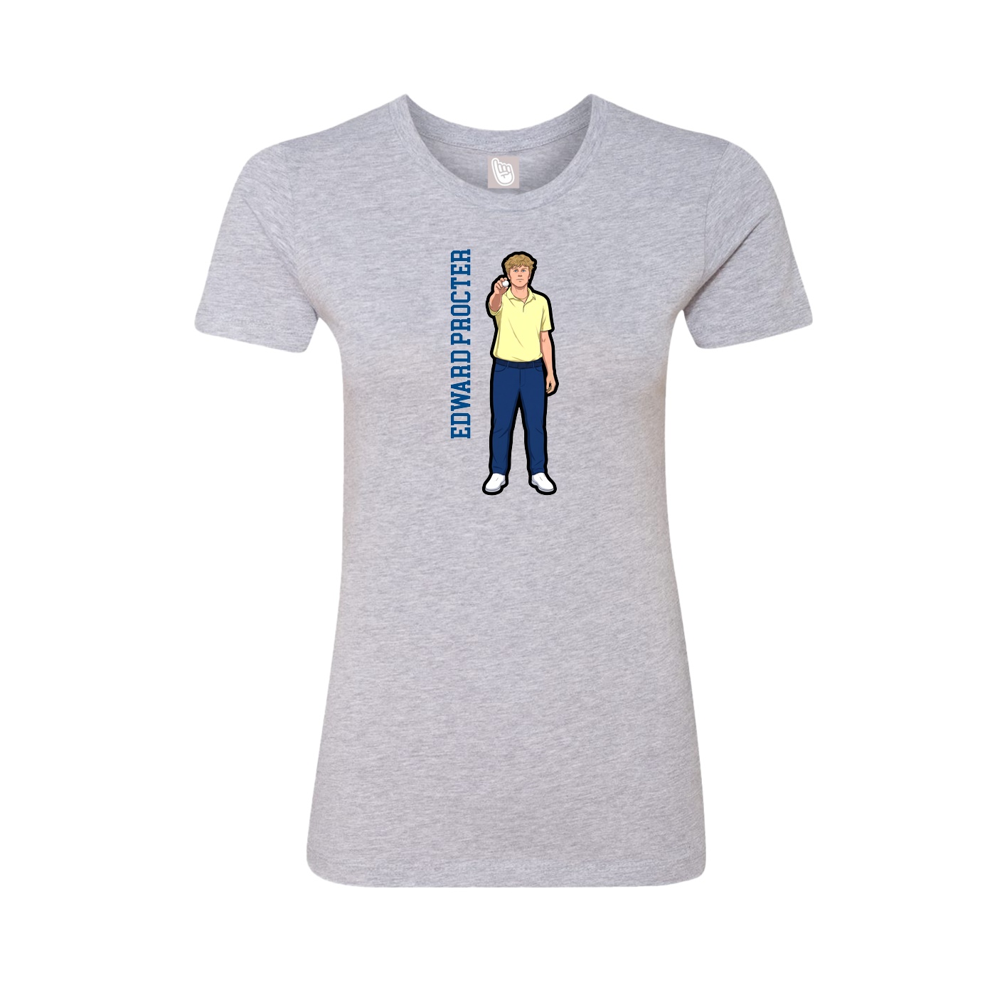 Womens Tee — Name Vertical in Grey