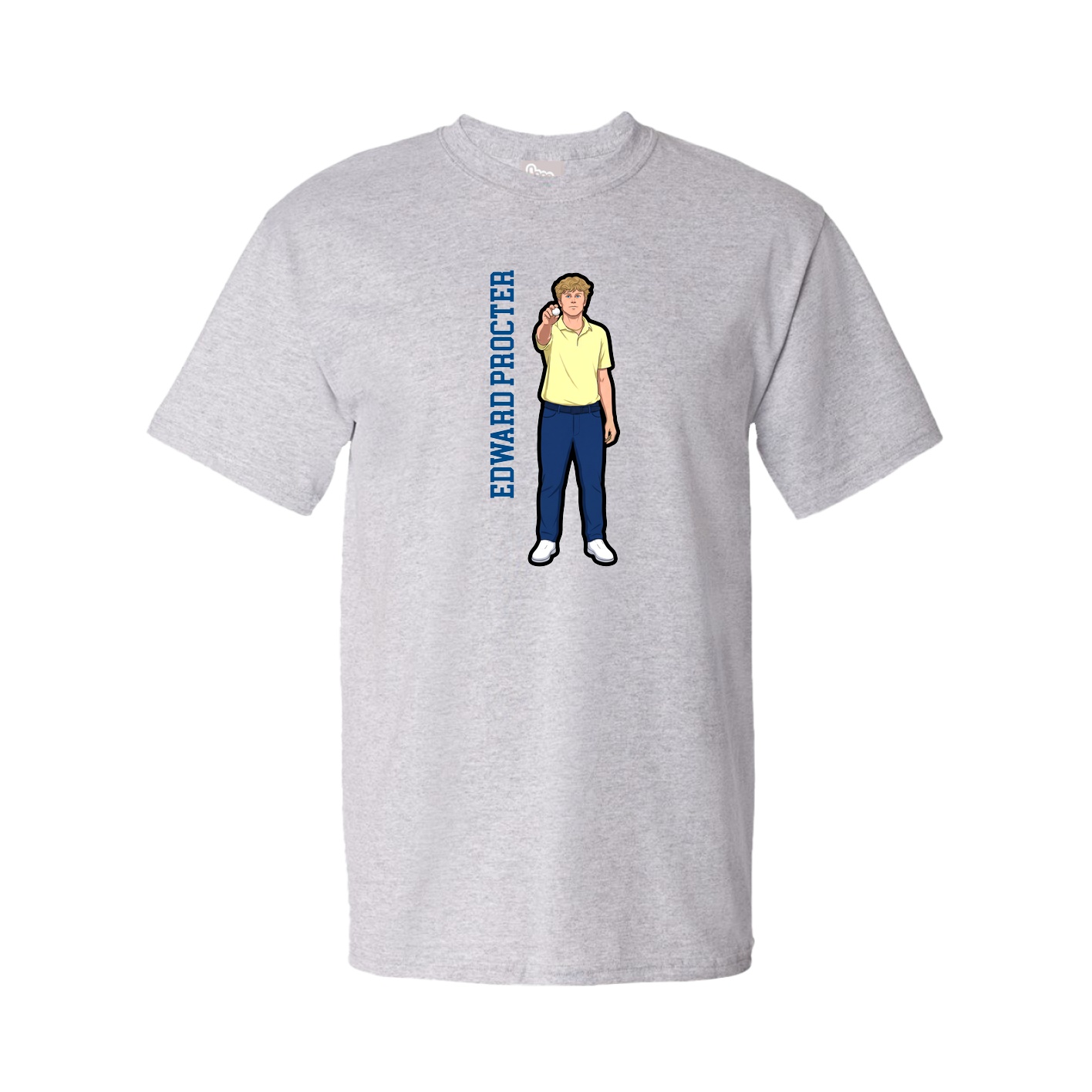 Youth Tee — Name Vertical in Grey
