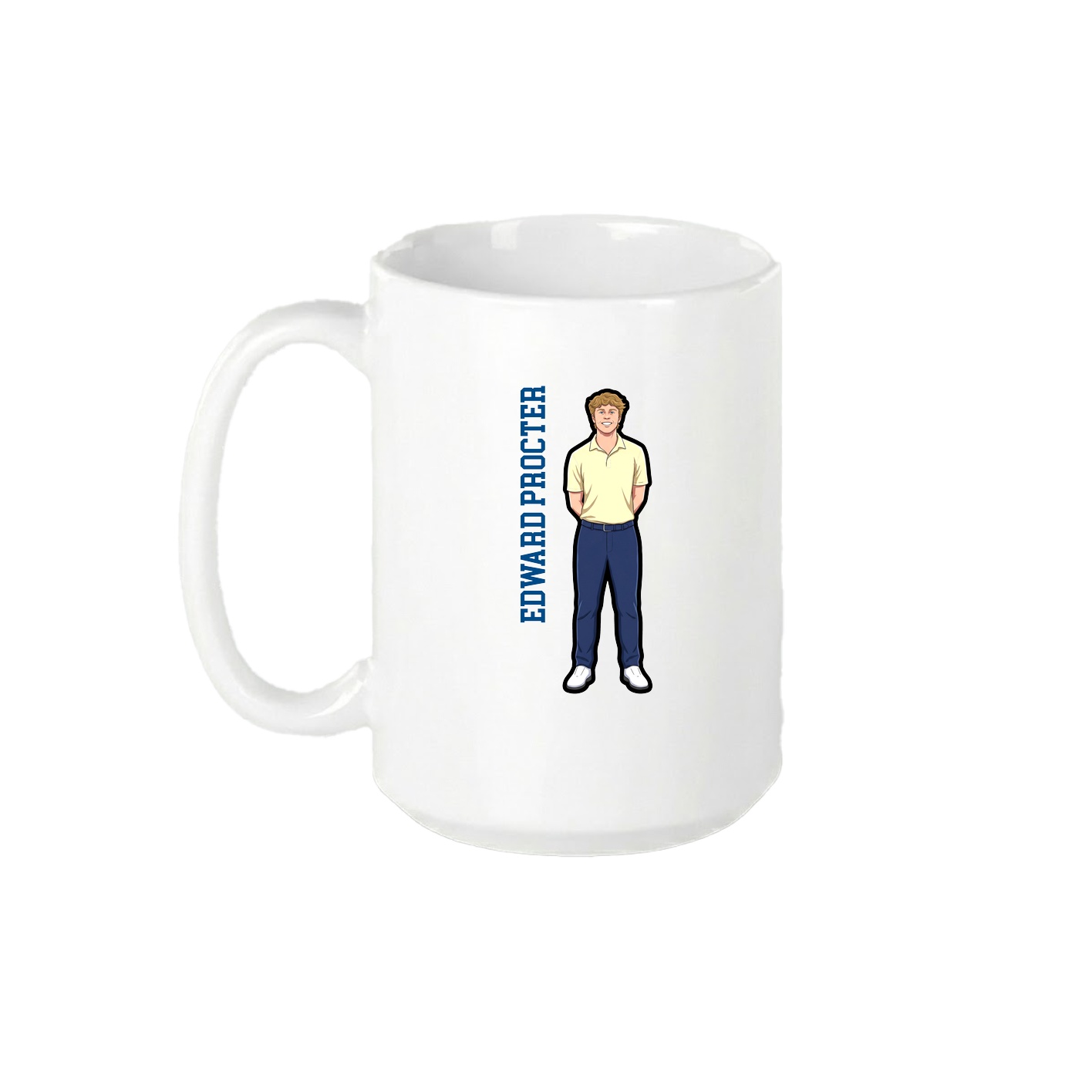 15oz Coffee Mug — Name Vertical in White