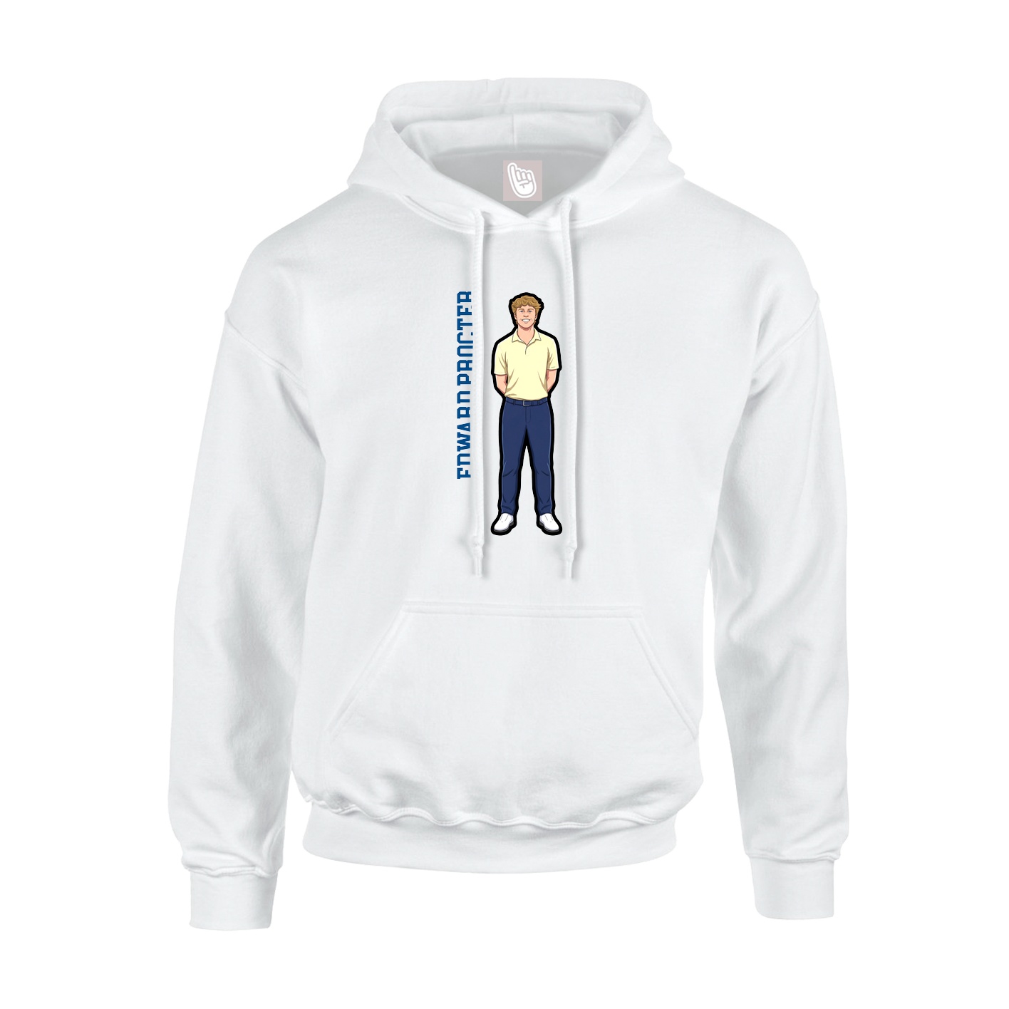 Youth Hoodie — Name Vertical in White