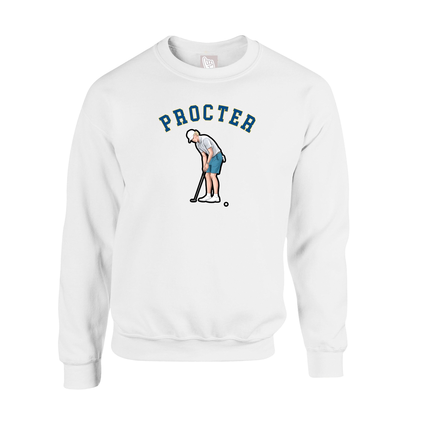 Fleece Crew — Shirsey Arch in White