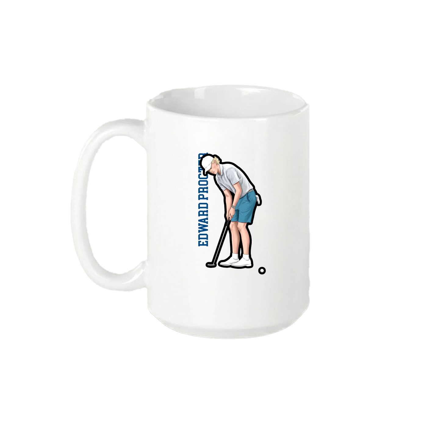 15oz Coffee Mug — Name Vertical in White