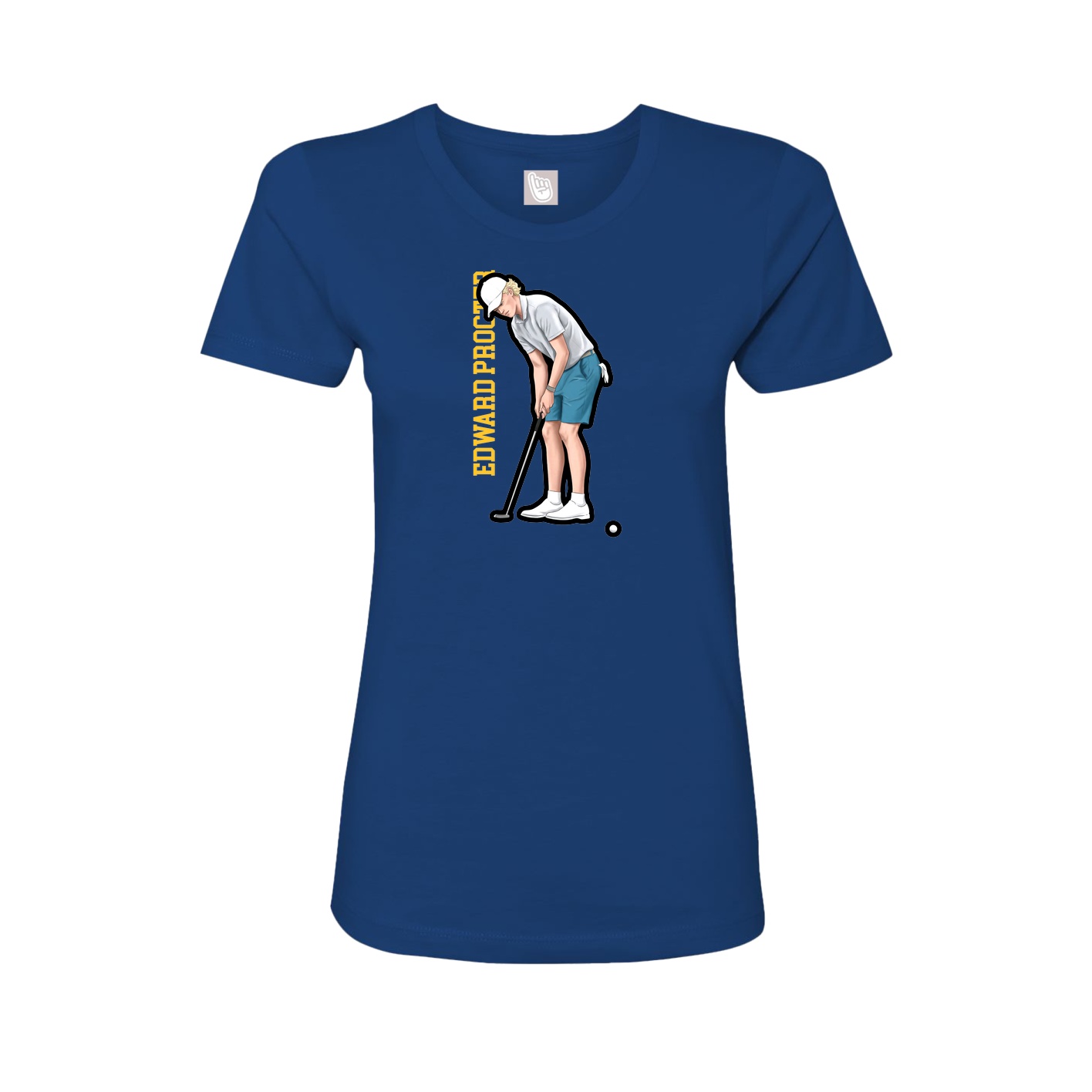 Womens Tee — Name Vertical in Royal