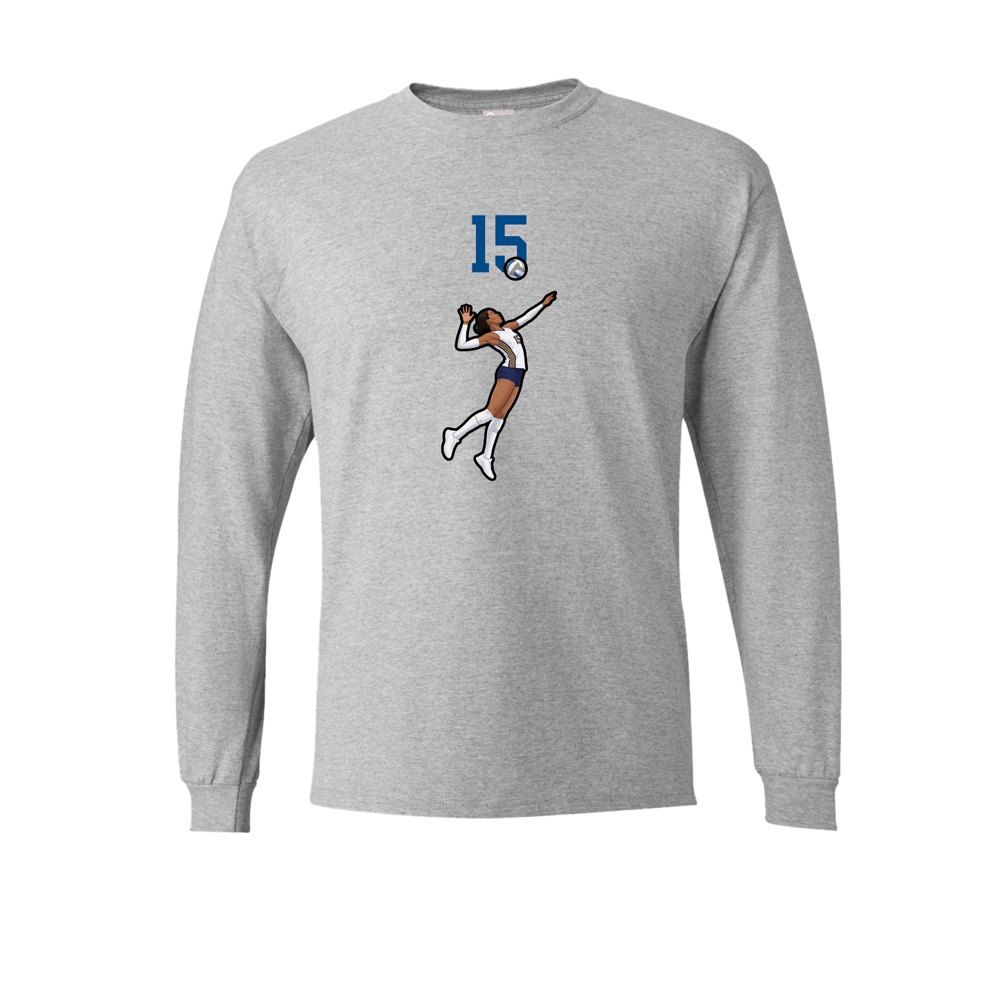 Long Sleeve Tee — Number Top in Grey