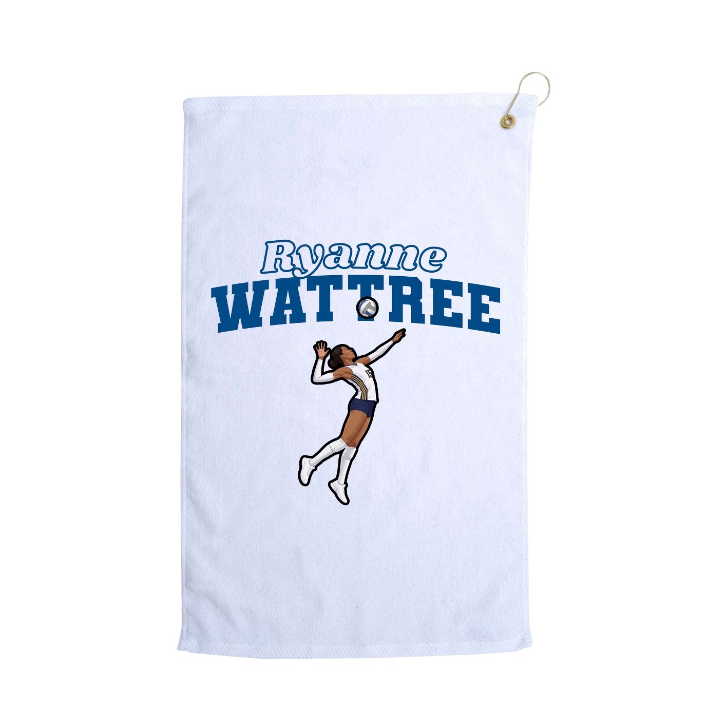 Golf Towel — Name Arch in White