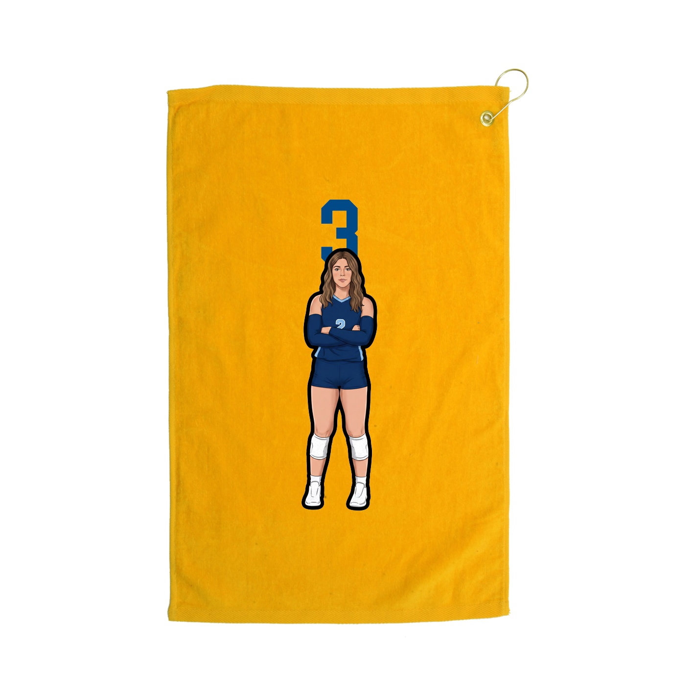 Golf Towel — Number Top in Gold