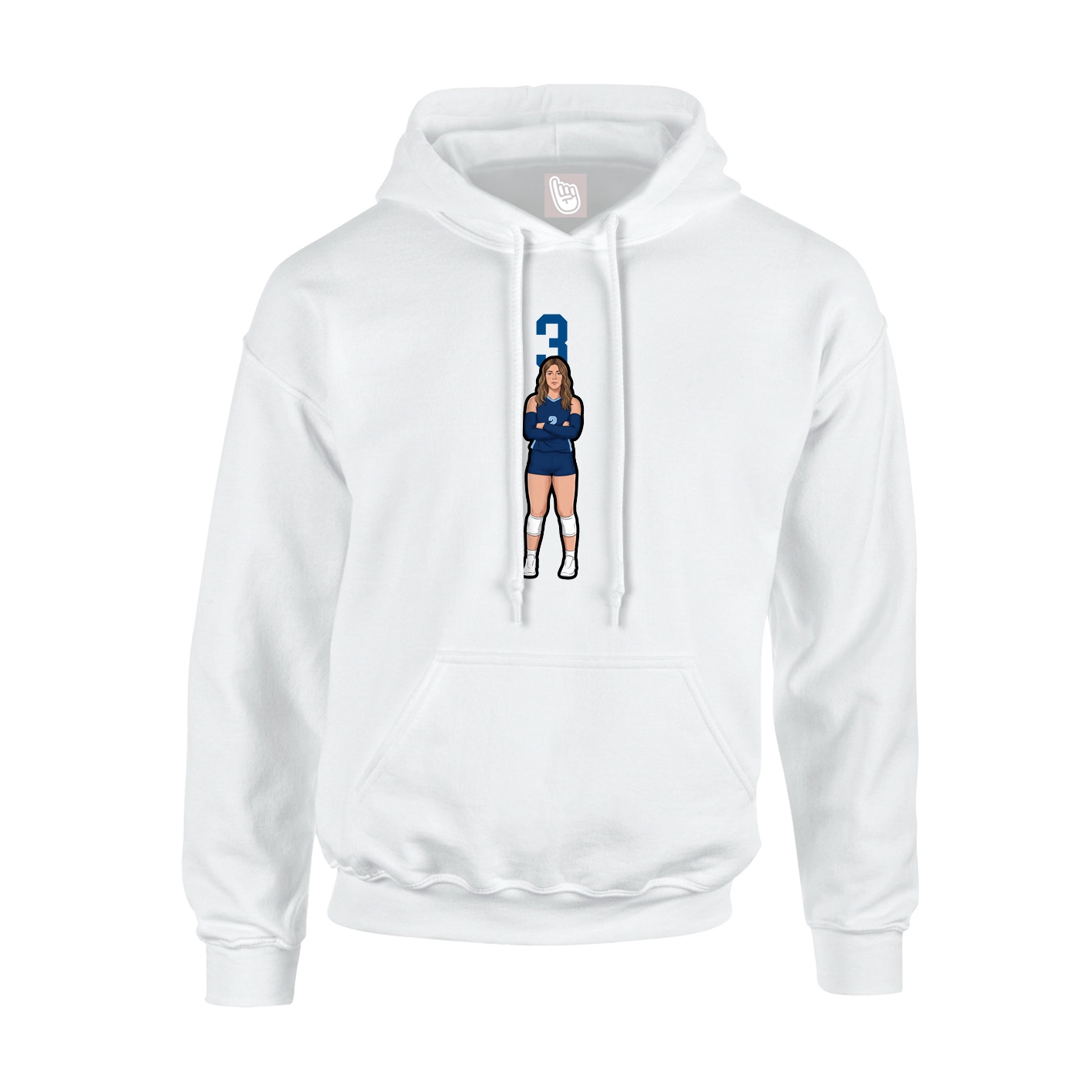 Youth Hoodie — Number Top in White