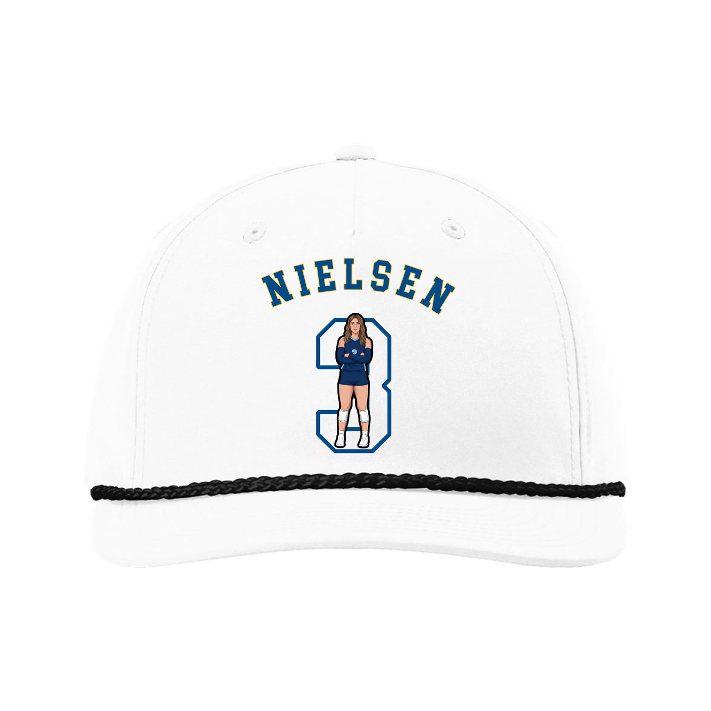 Five-Panel Classic Rope Cap — Shirsey Arch in White