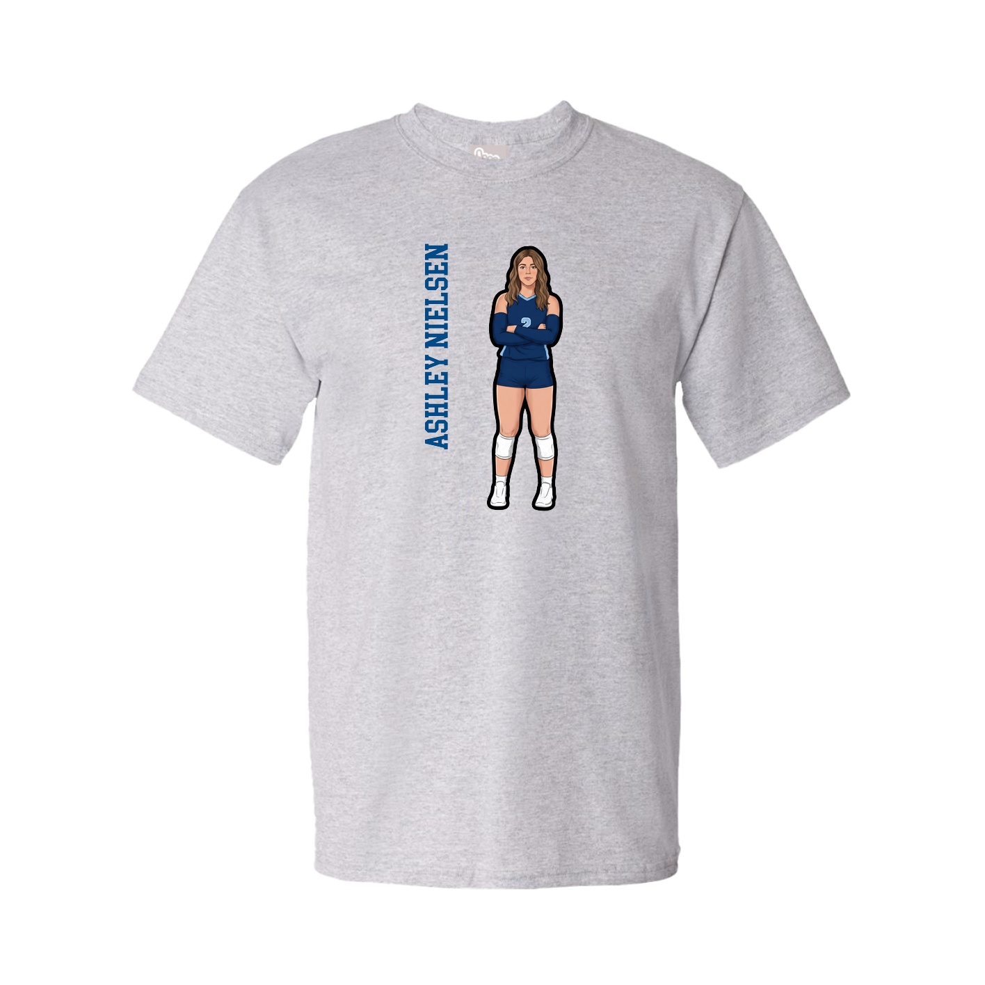 Tee — Name Vertical in Grey
