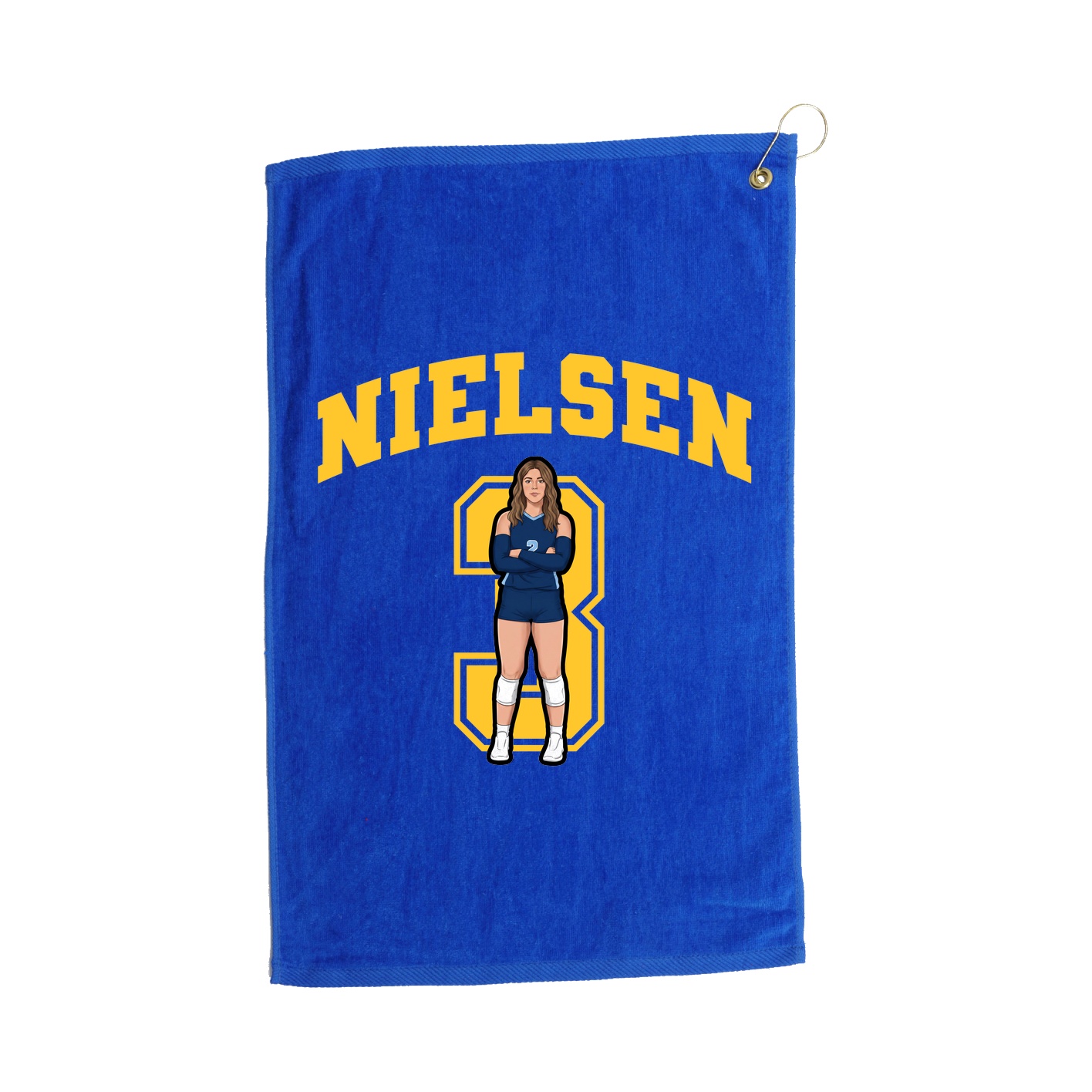 Golf Towel — Number in Royal