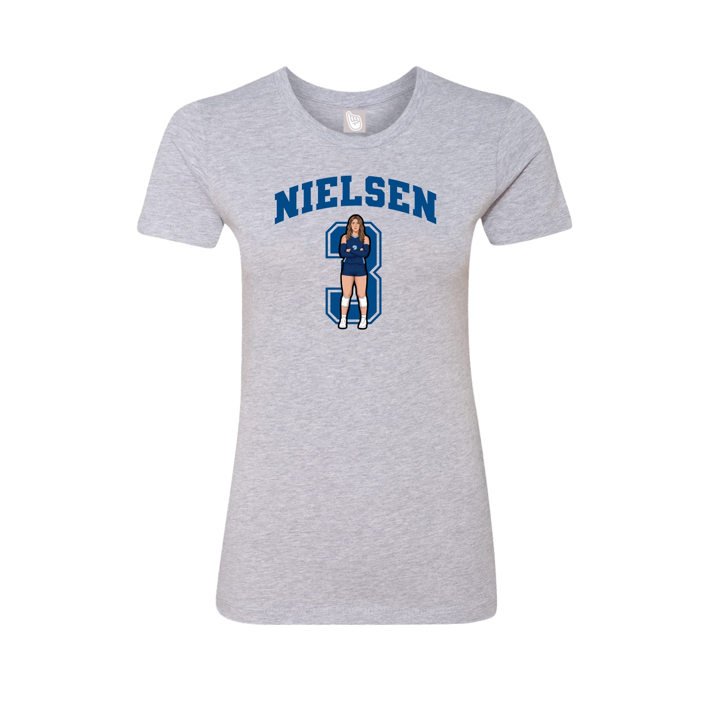 Fitted Women's Tee — Number in Grey