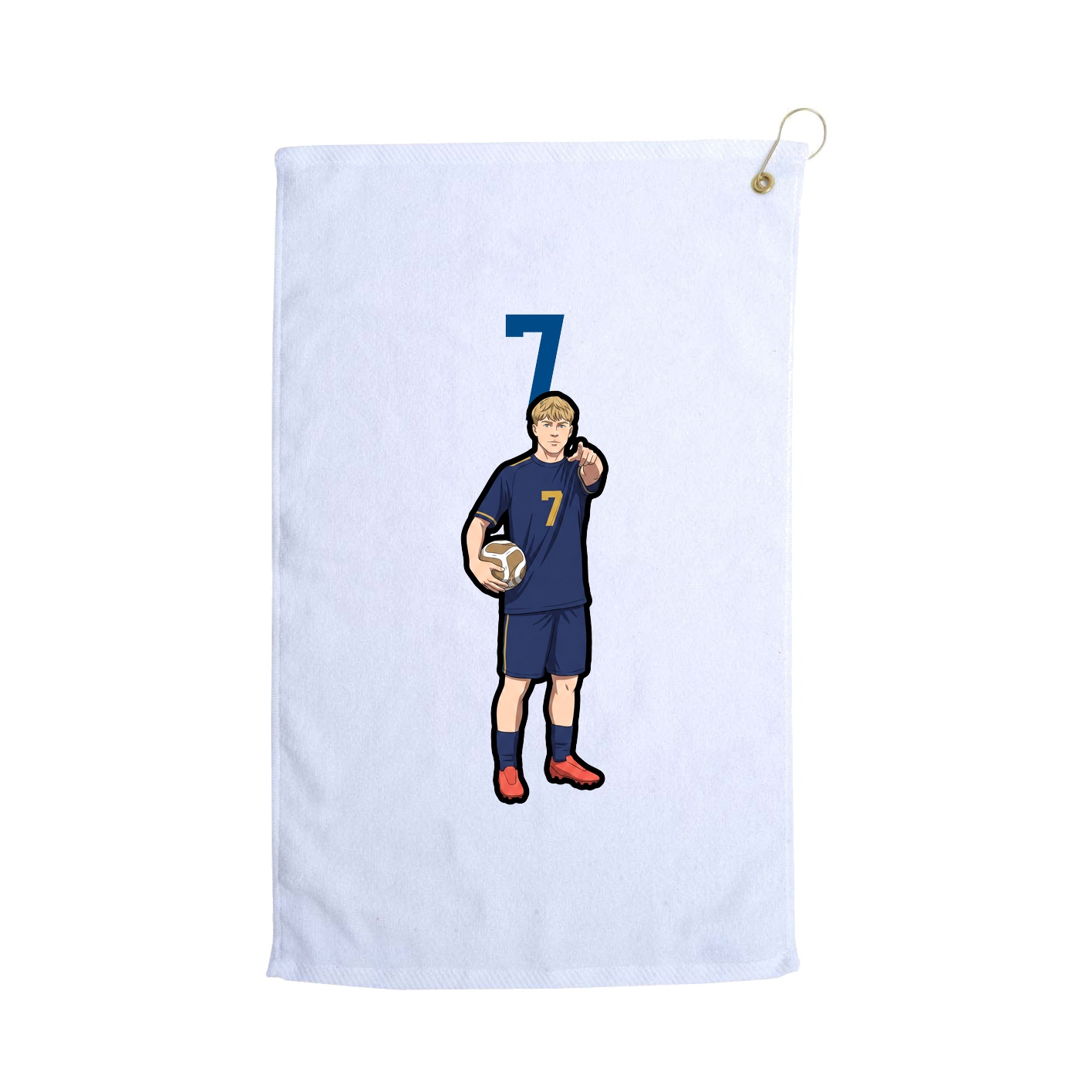 Golf Towel — Number Top in White