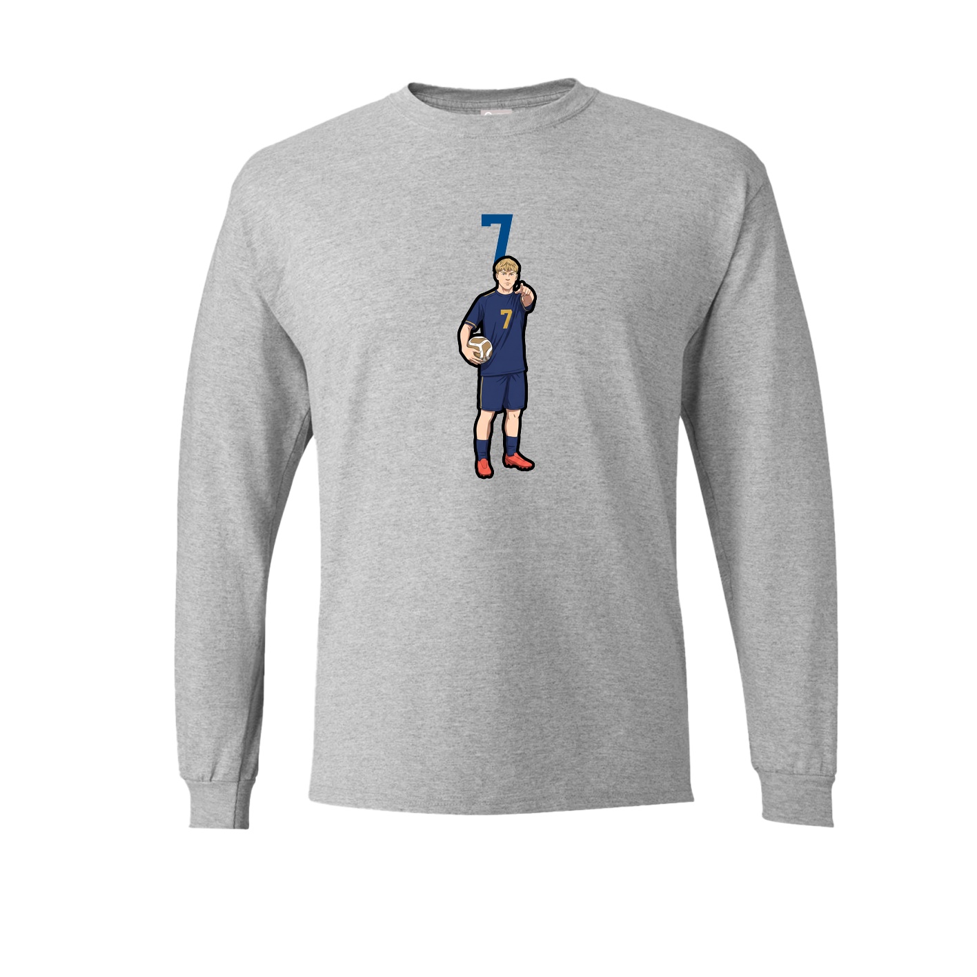 Long Sleeve Tee — Number Top in Grey