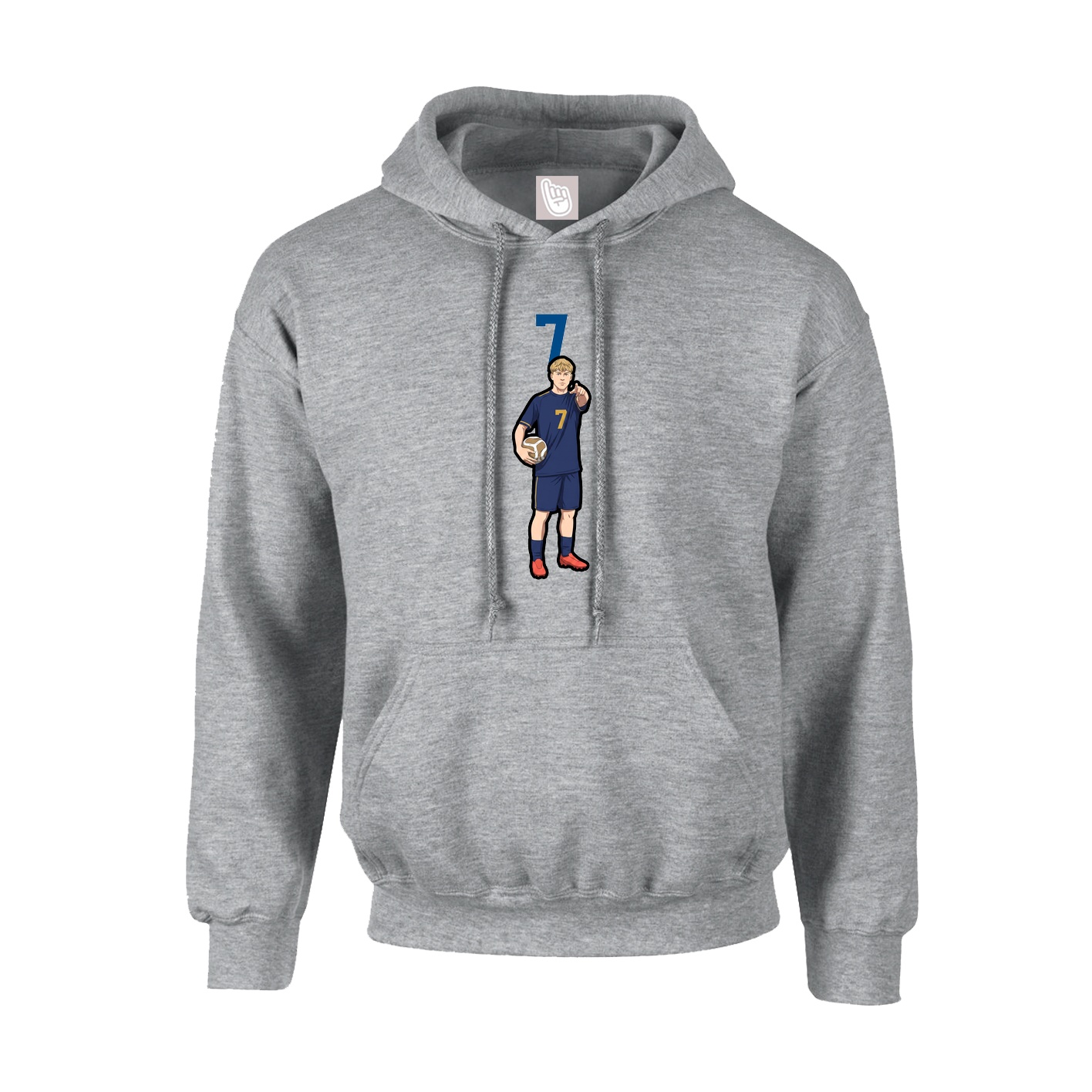 Youth Hoodie — Number Top in Grey