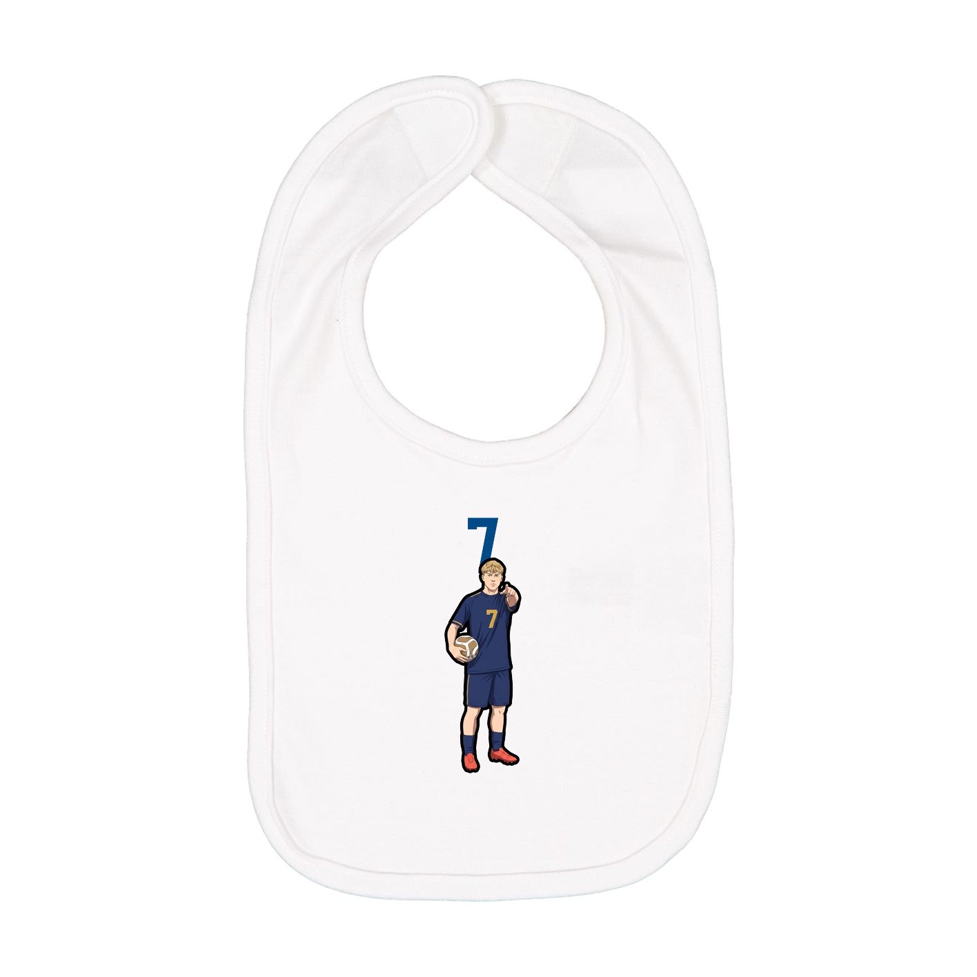 Infant Bib — Number Top in White