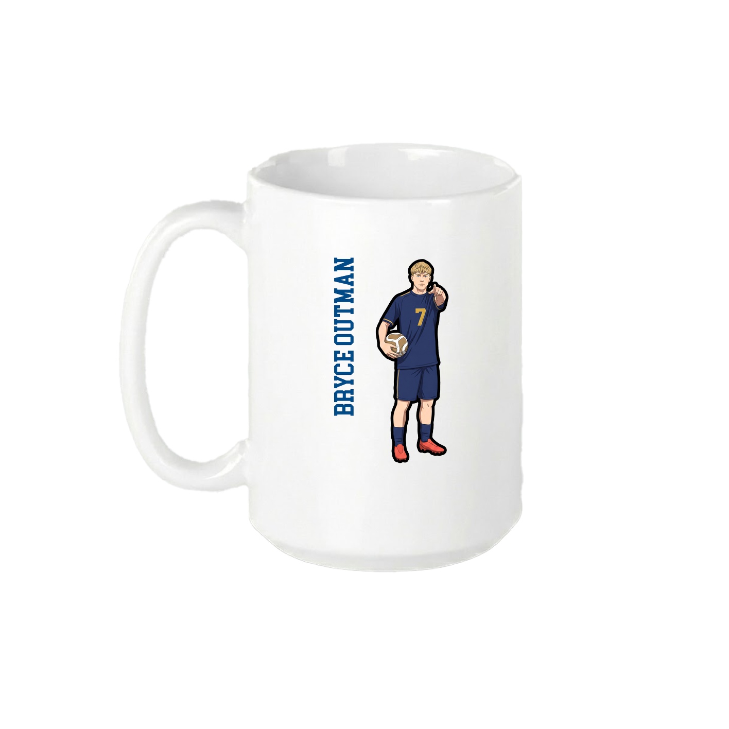 15oz Coffee Mug — Name Vertical in White