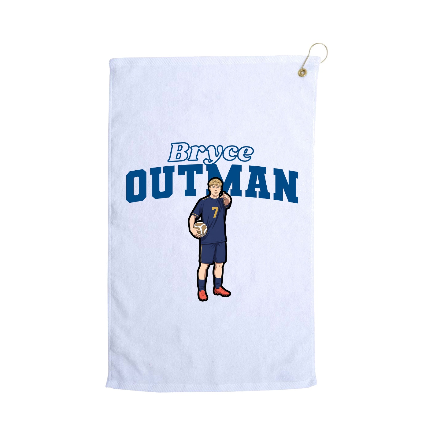 Golf Towel — Name Arch in White