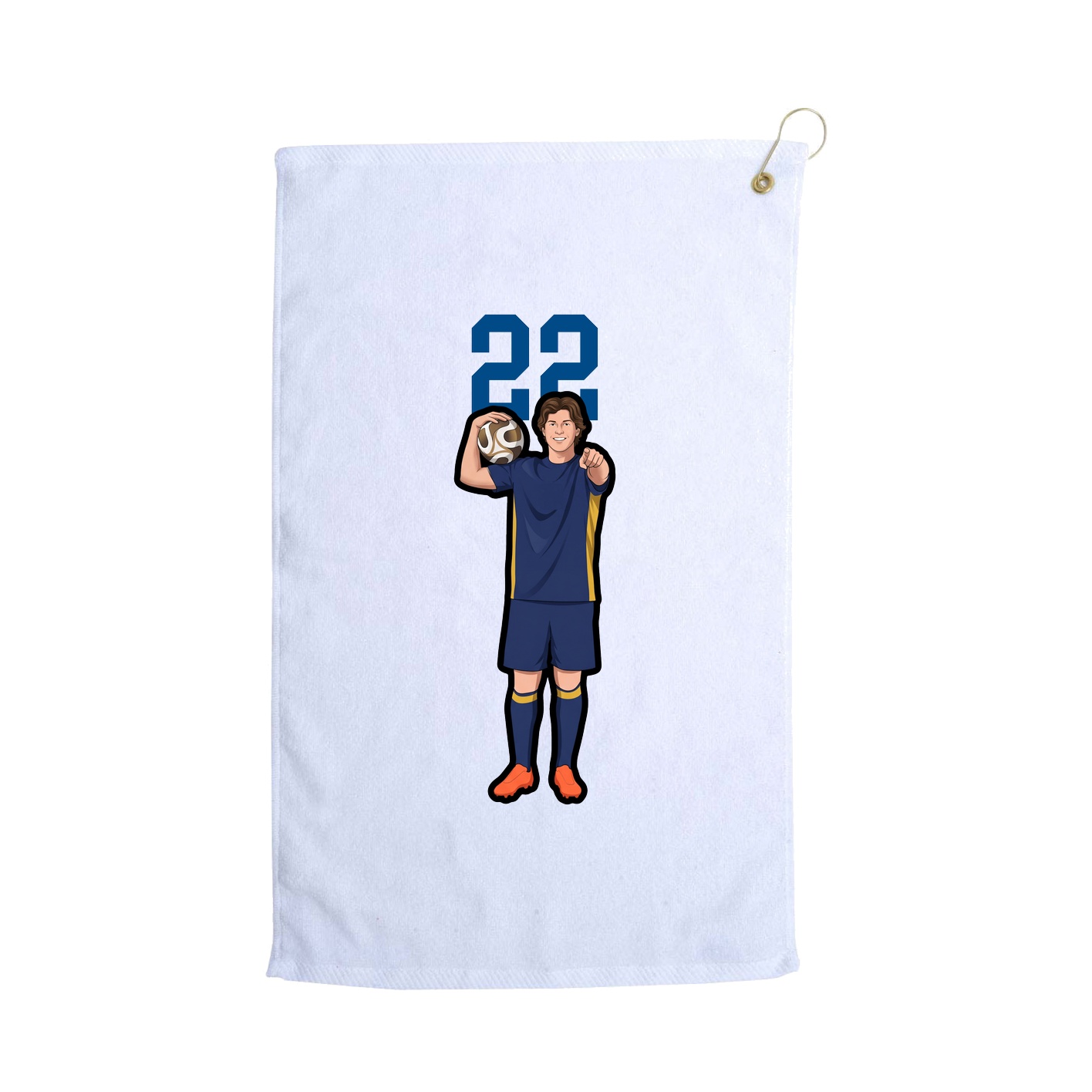 Golf Towel — Number Top in White