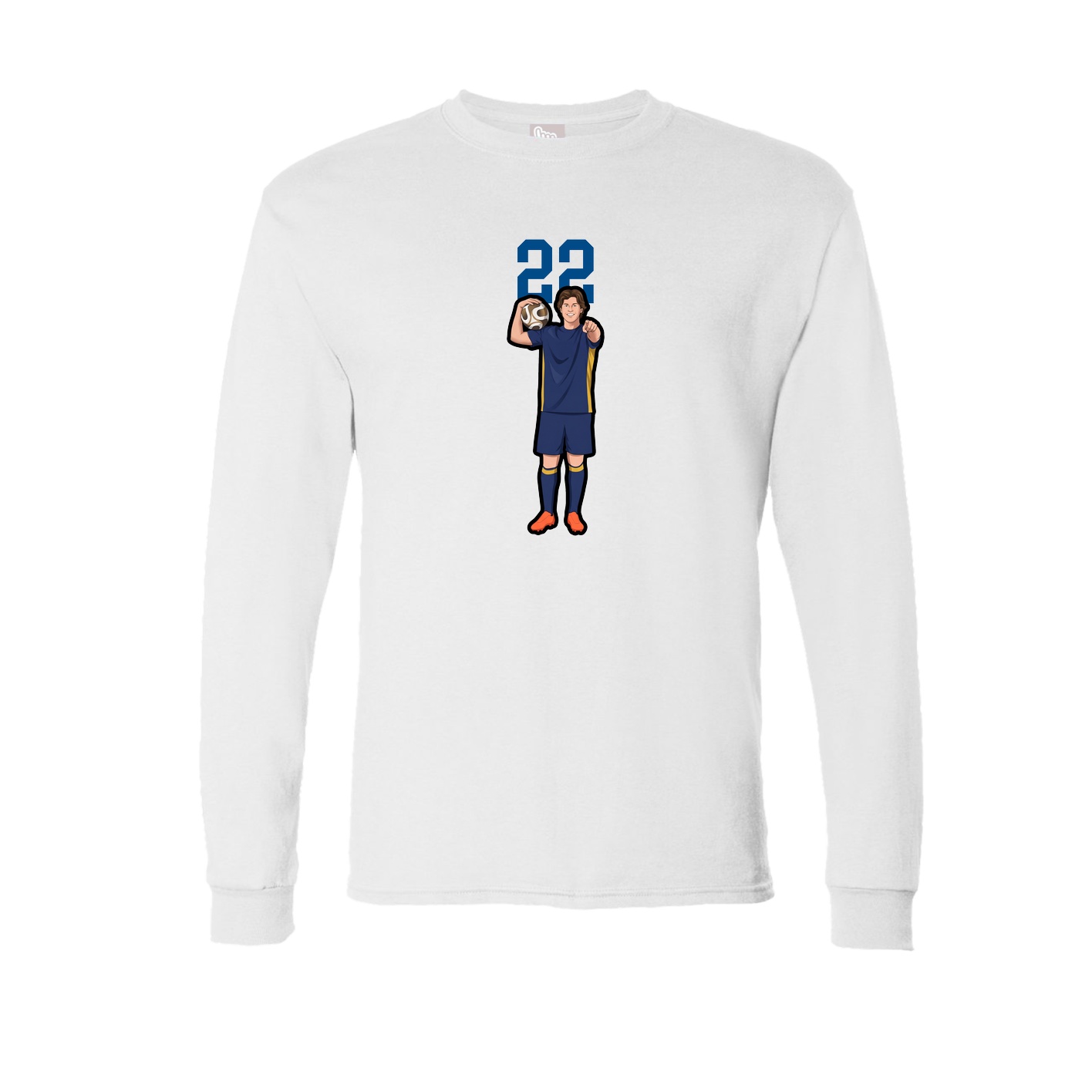Long Sleeve Tee — Number Top in White