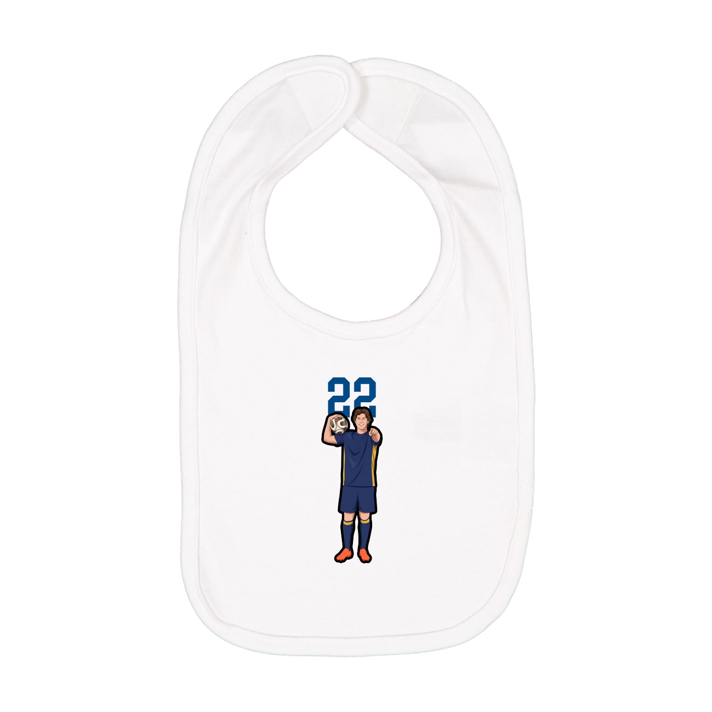 Infant Bib — Number Top in White