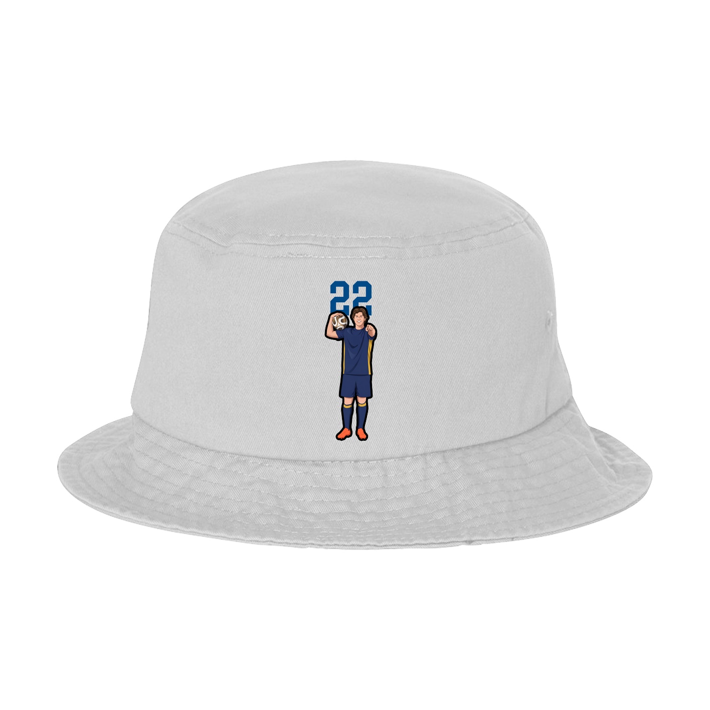 Bucket Cap — Number Top in White