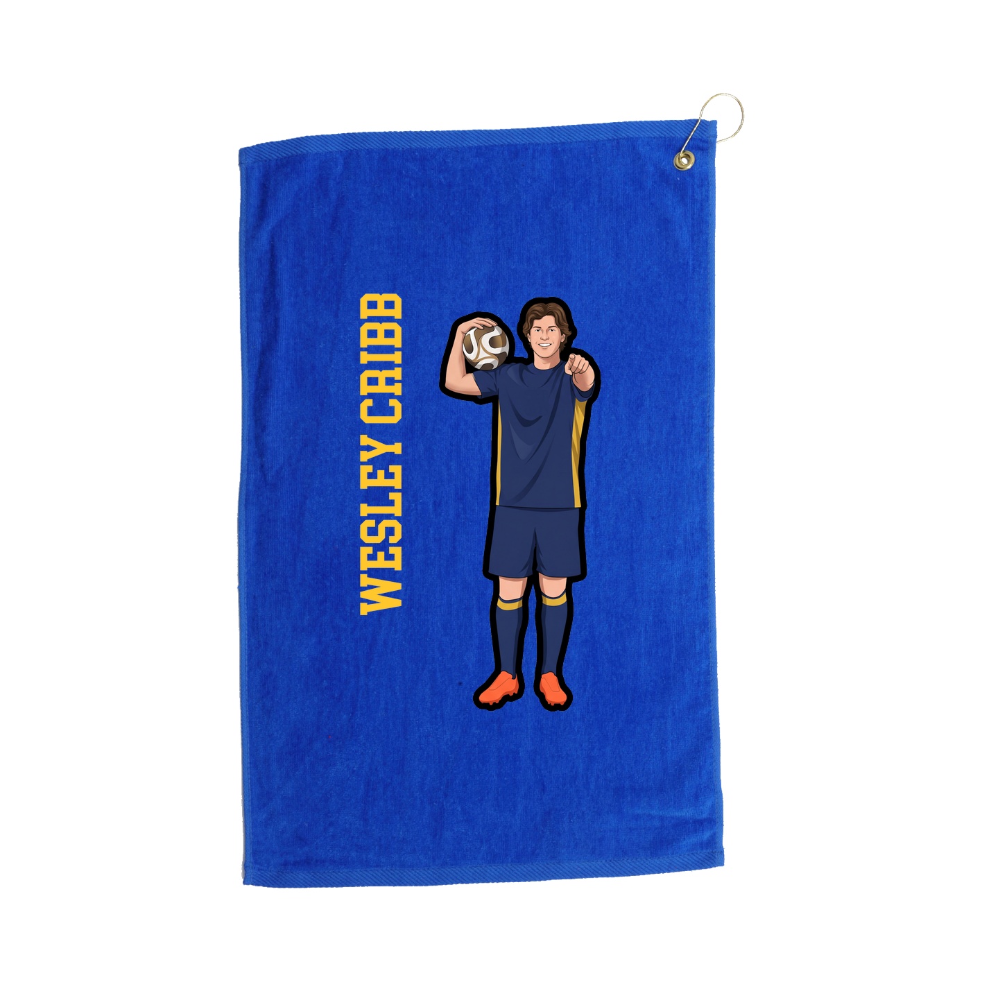 Golf Towel — Name Vertical in Royal