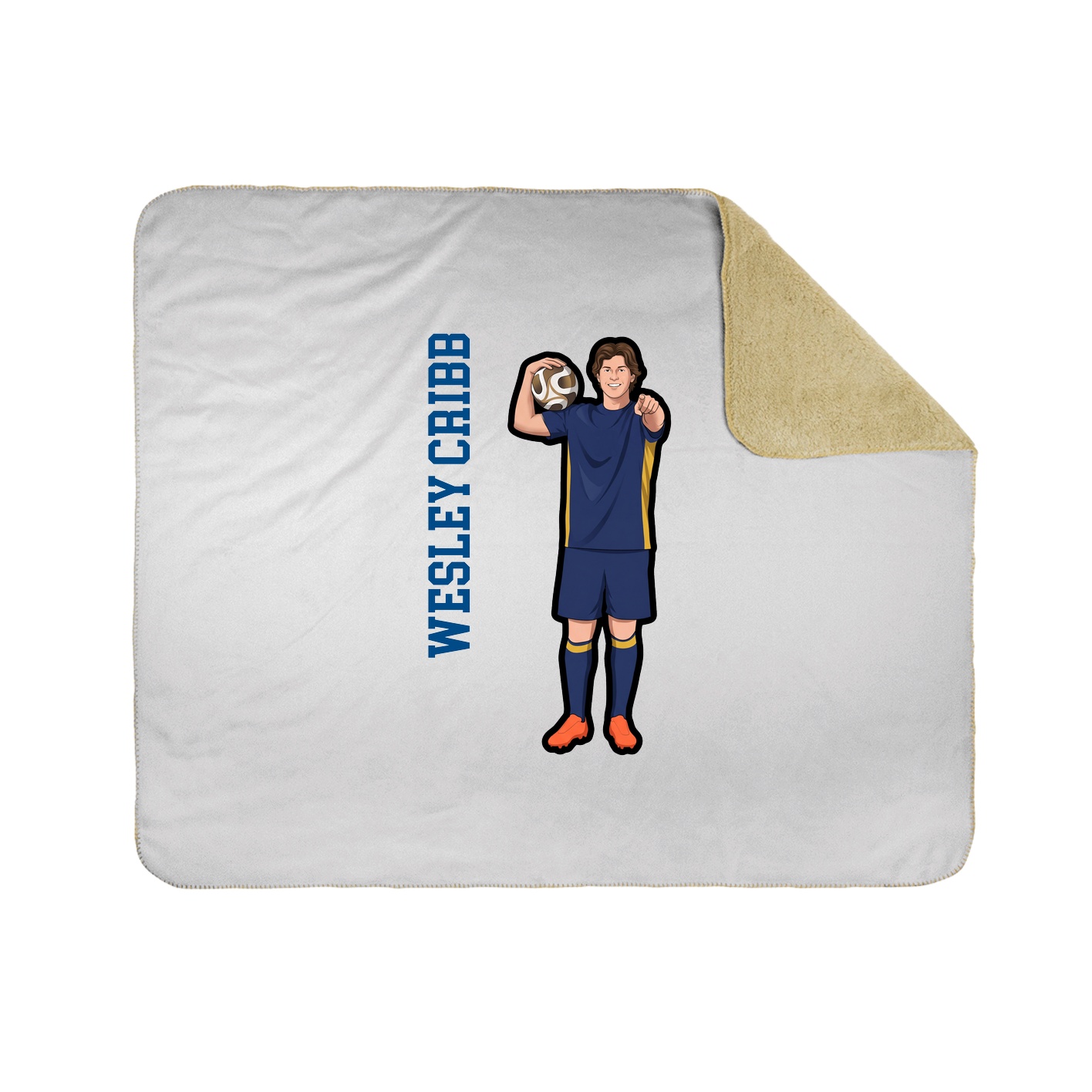 Throw Blanket — Name Vertical in White