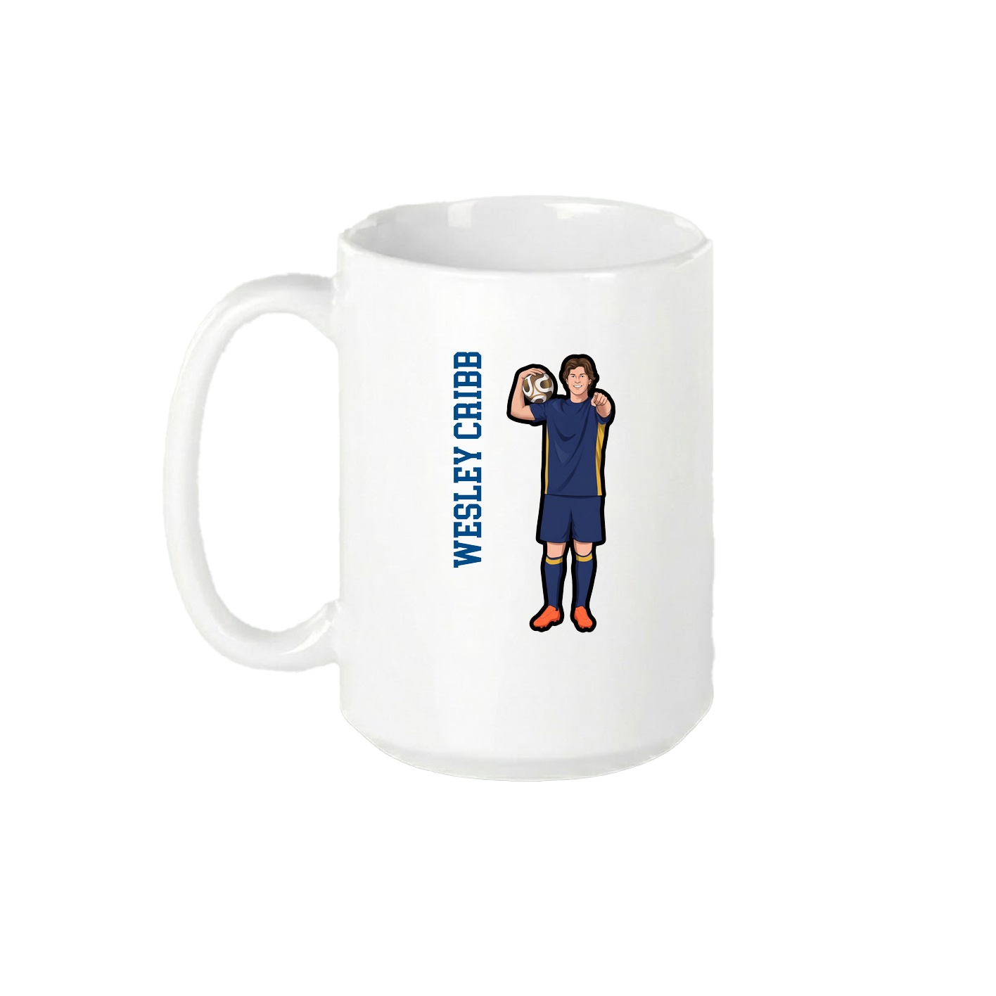 15oz Coffee Mug — Name Vertical in White
