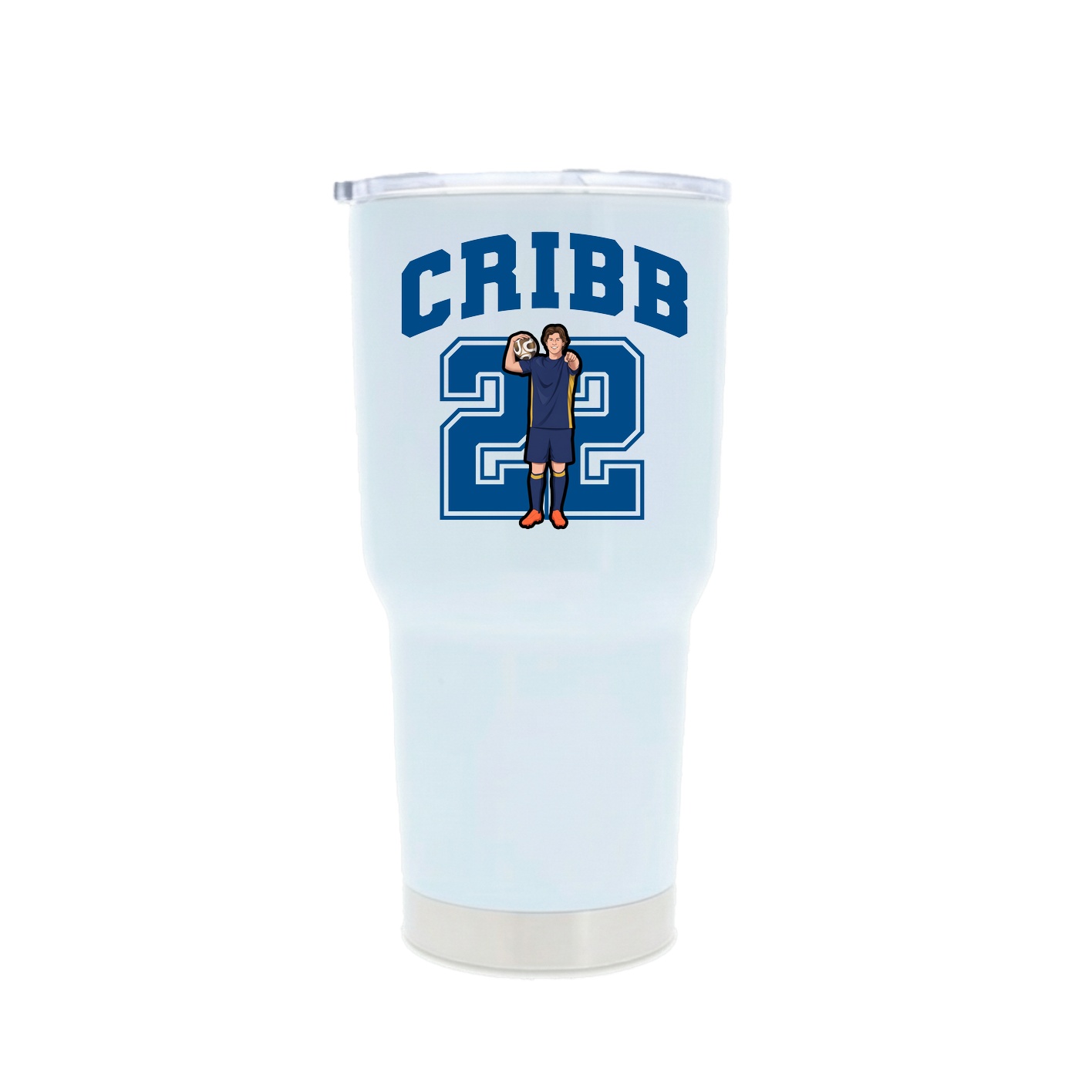 30oz Stainless Steel Tumbler — Number in White
