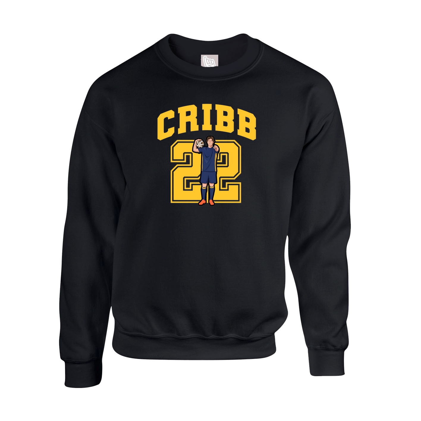 Fleece Crew — Number in Black