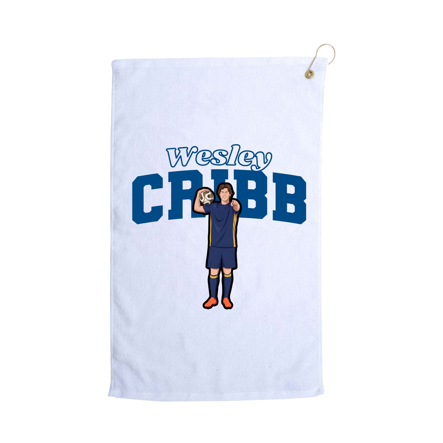 Golf Towel — Name Arch in White