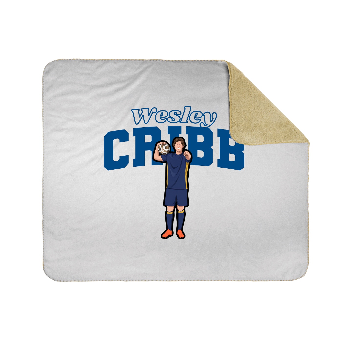Throw Blanket — Name Arch in White
