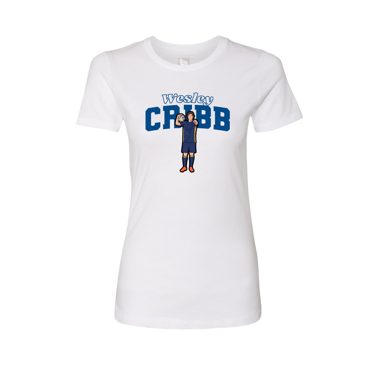 Fitted Women's Tee — Name Arch in White